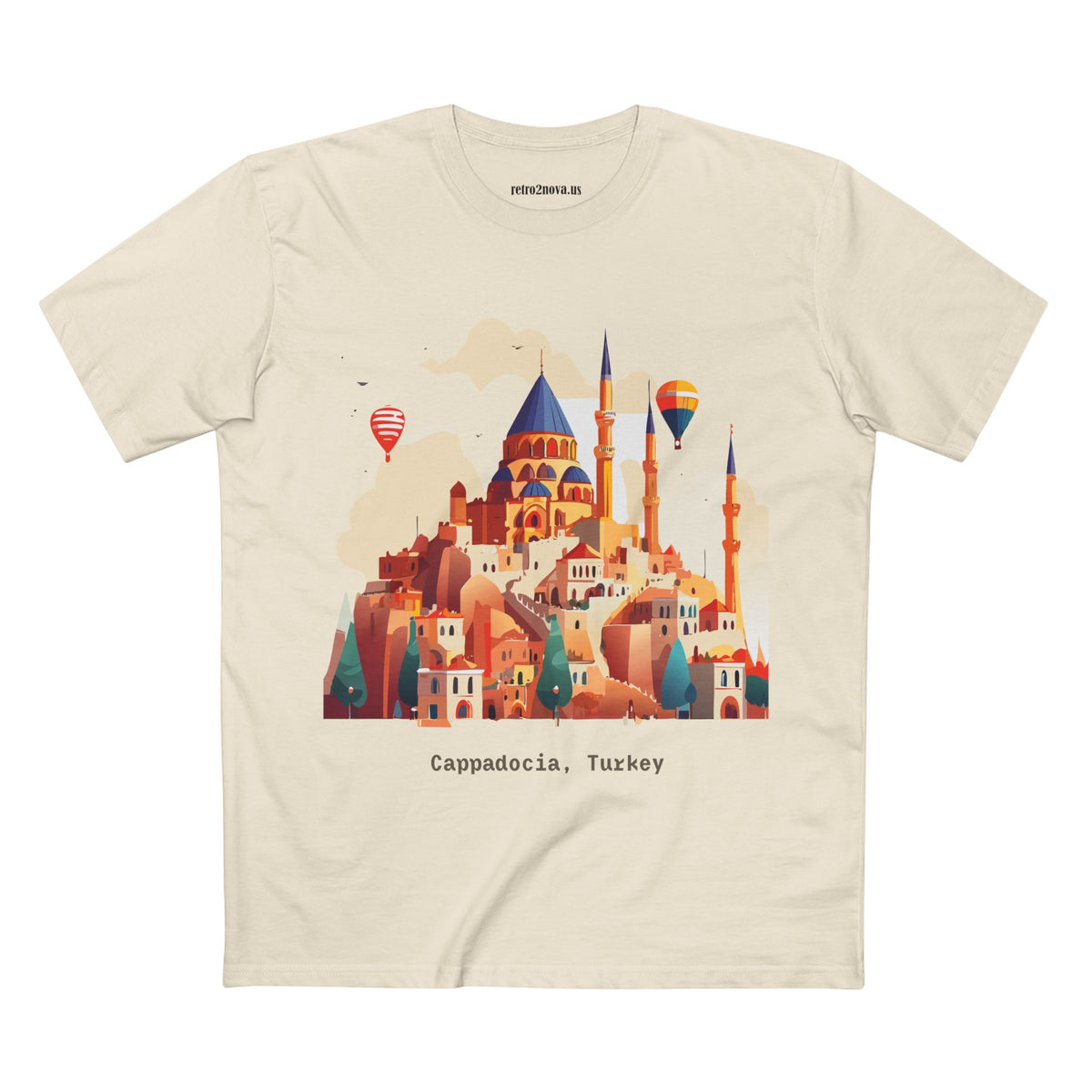 Cappadocia Turkey Illustration T-Shirt | Hot Air Balloons, Skyline