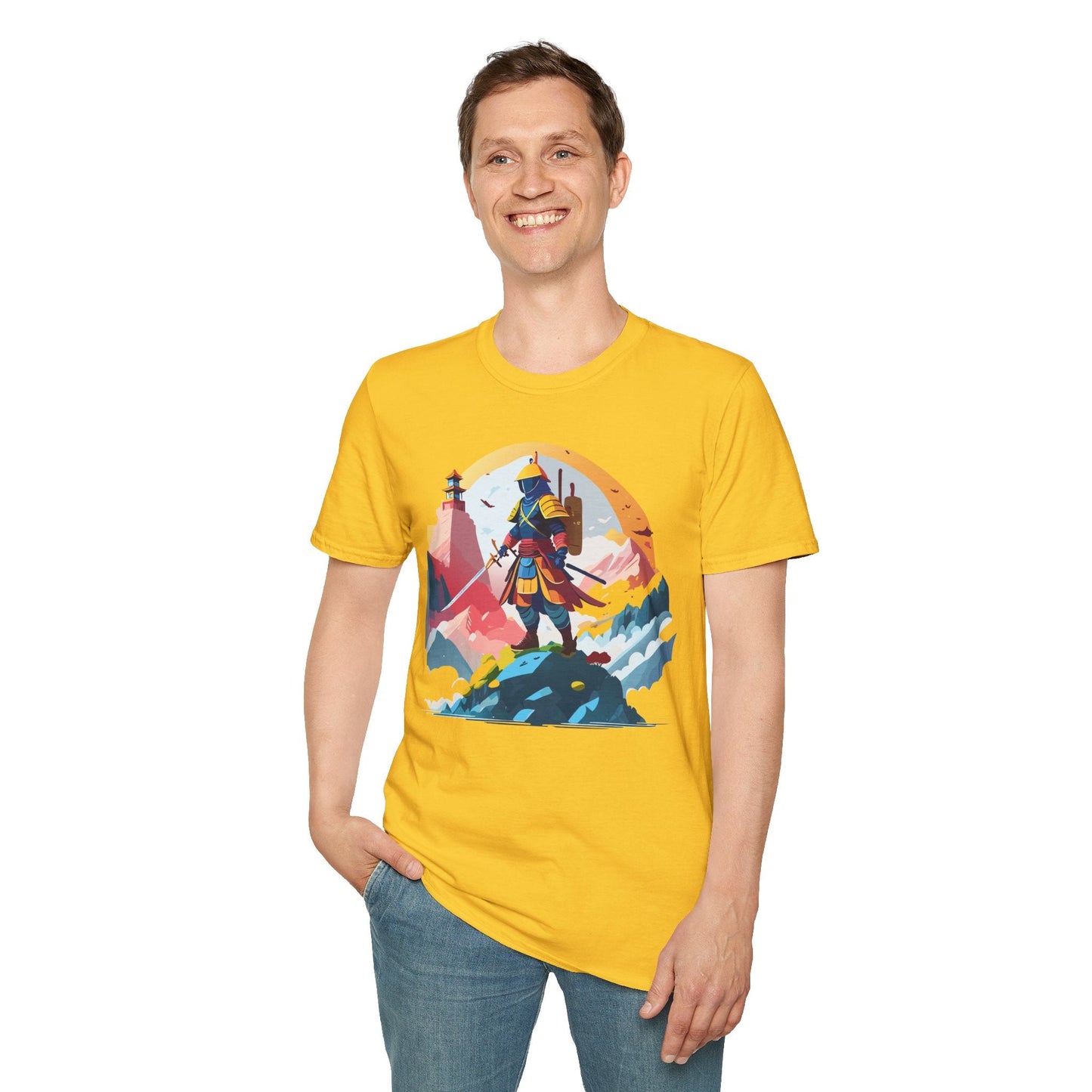 Samurai Unisex T Shirt Softstyle 64000 Short Sleeve Tee 100 Percent Cotton Breathable Comfort Fit