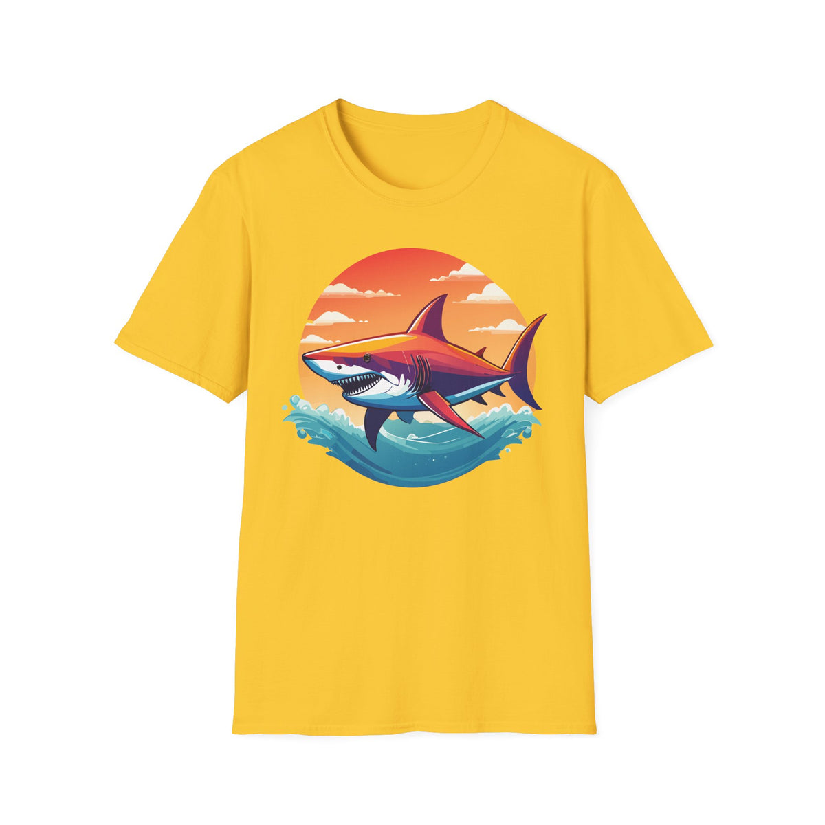 Sunset Shark T-Shirt | Retro Ocean Shark Illustration