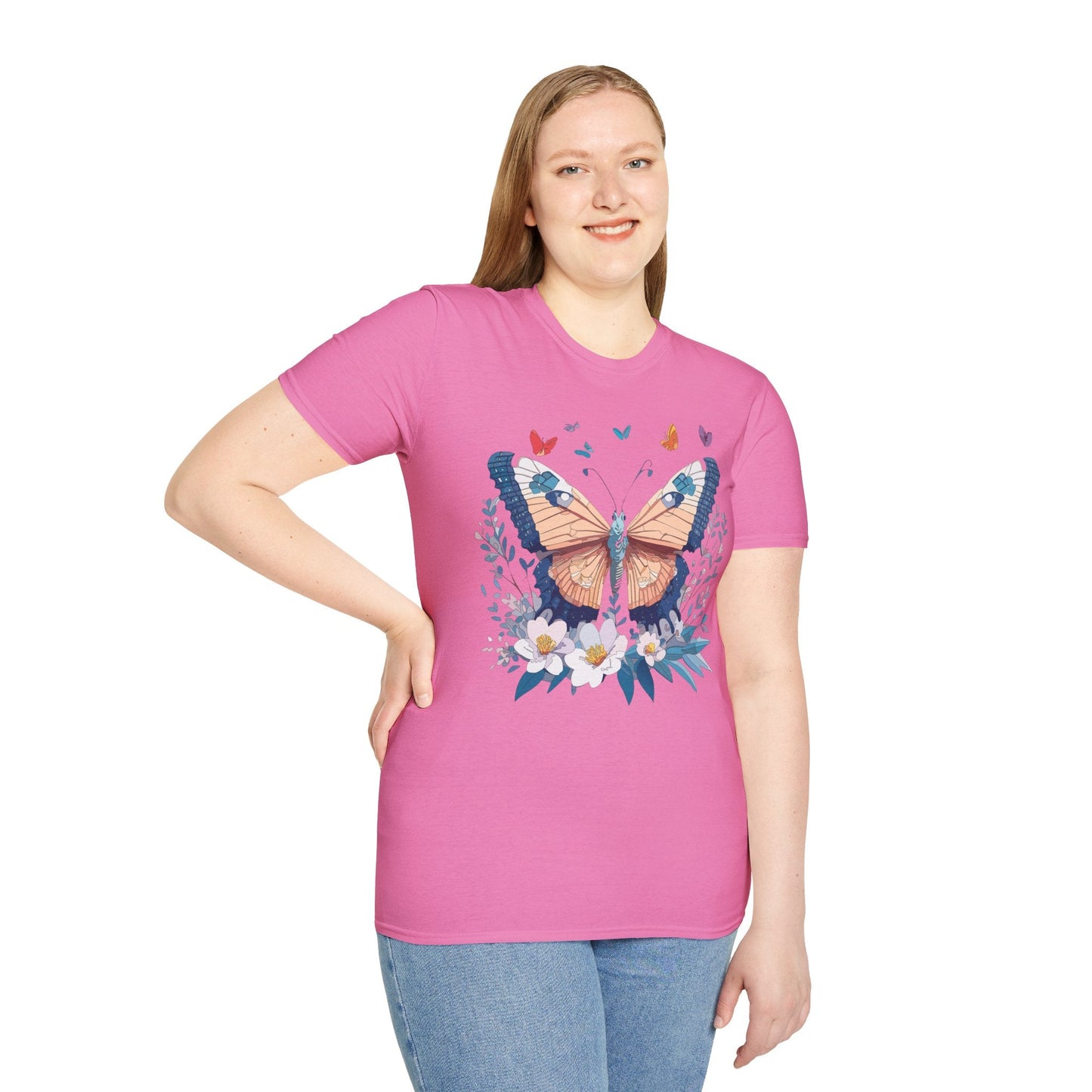 Unisex Butterfly Shirt Monarch Design Gildan Softstyle 64000 Short Sleeve Tee For Men And Women