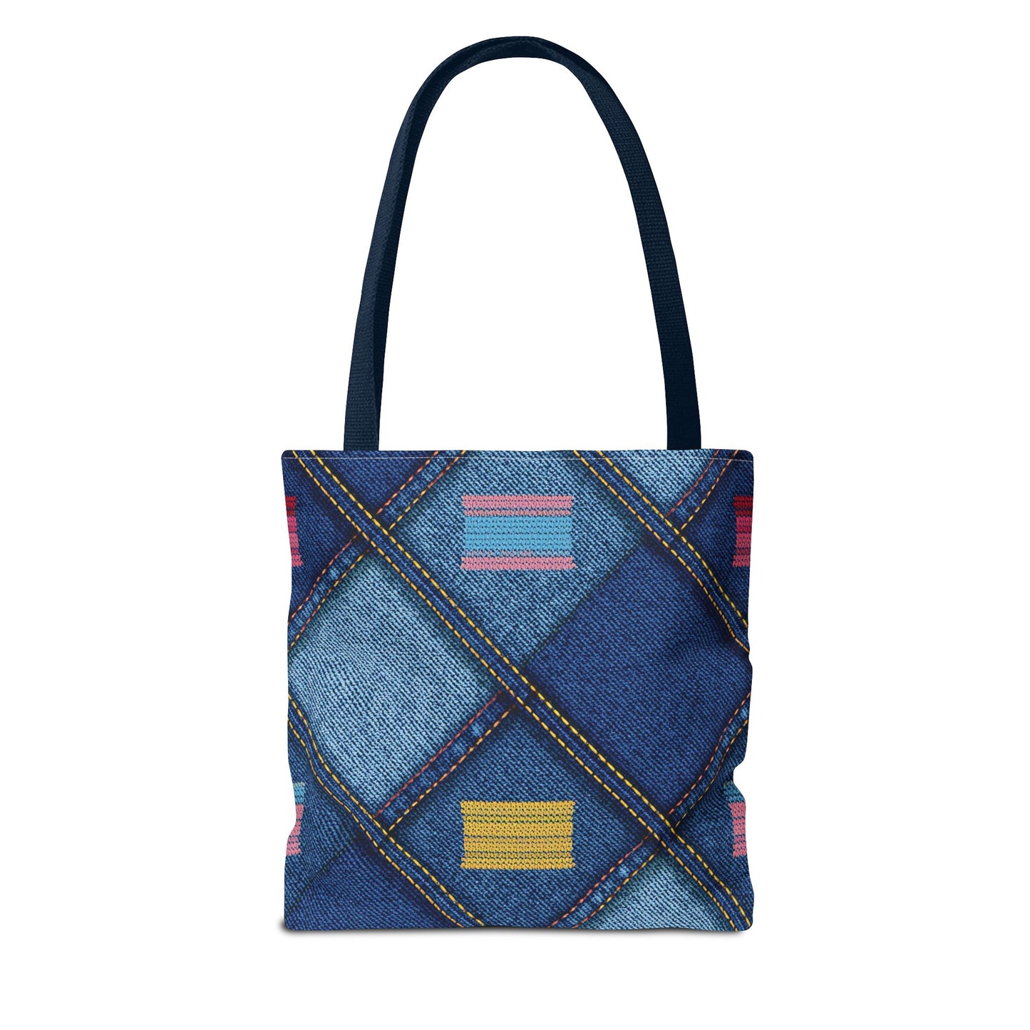 Denim Fabric Imitation Print Unisex Canvas Bag Poly Spun 3 Sizes Tote Bag 146