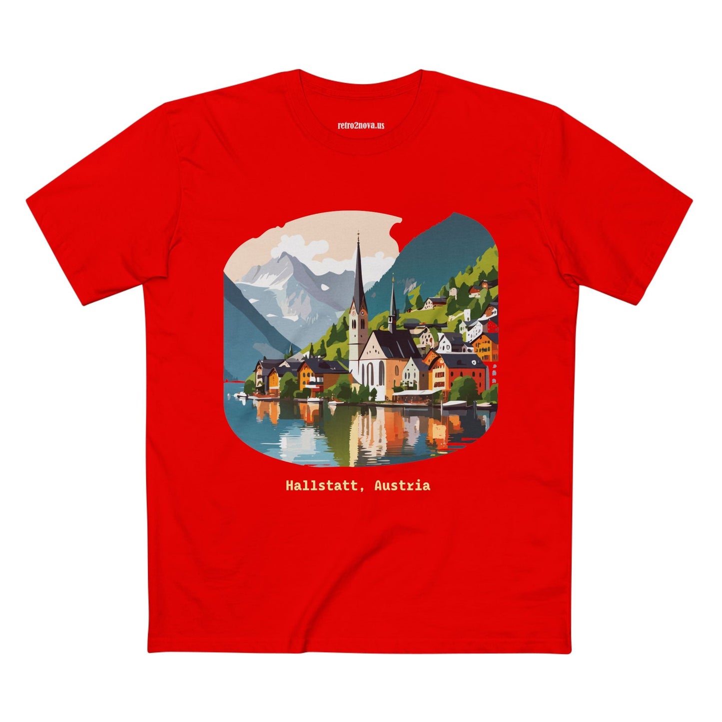 Austria Travel Shirt Unisex Premium Cotton Tee Featuring Original Art Design Retro2Nova