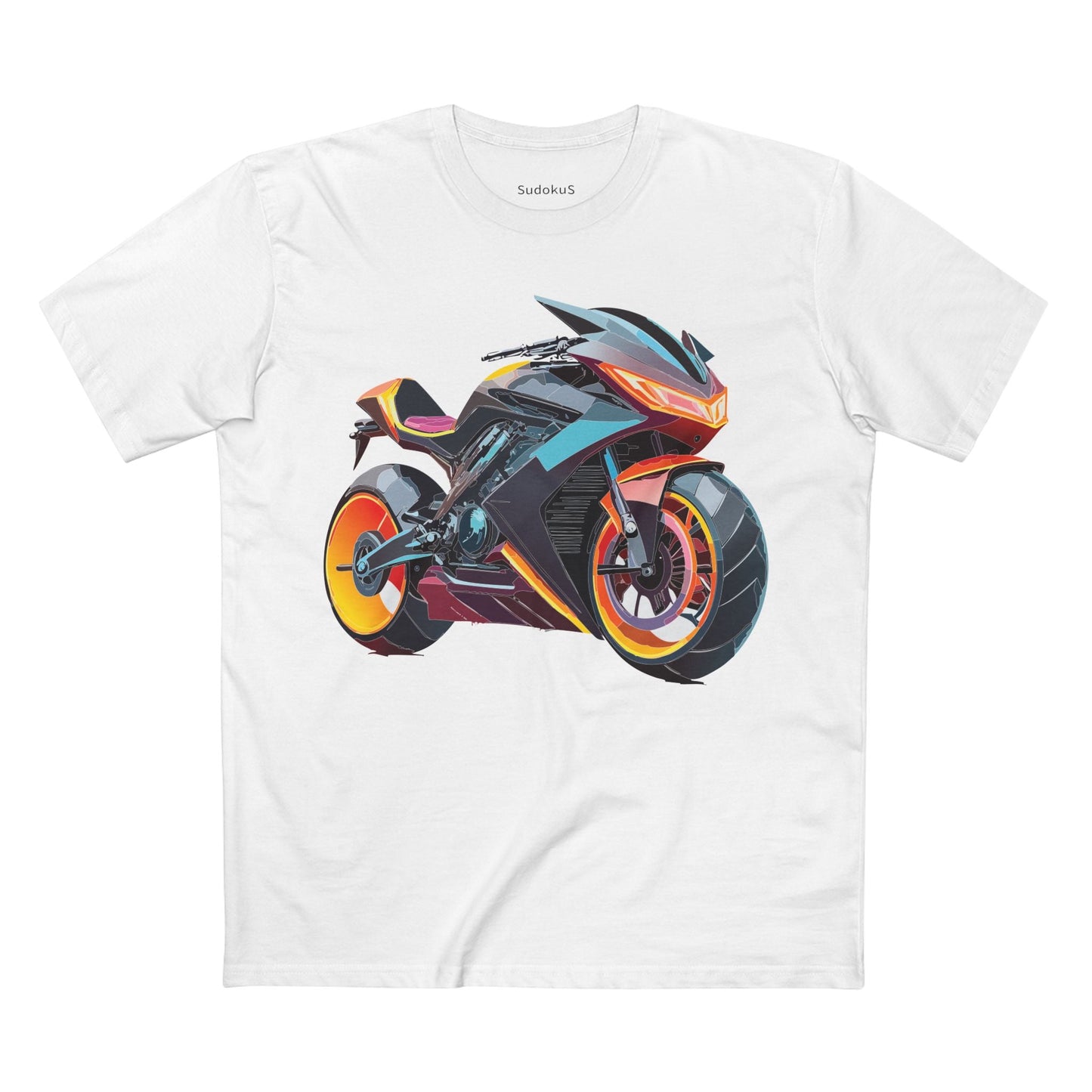 Moto Bike Graphic Unisex 100 Cotton Staple Tee 17