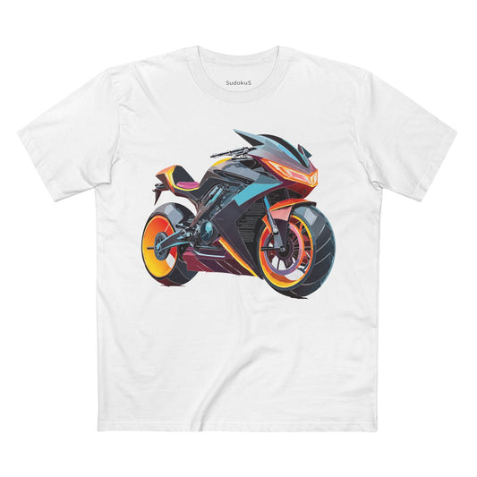 Moto Bike Graphic Unisex 100 Cotton Staple Tee 17