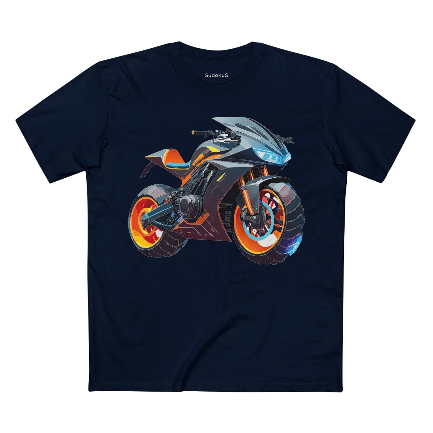 Moto Bike Graphic Unisex 100 Cotton Staple Tee 31