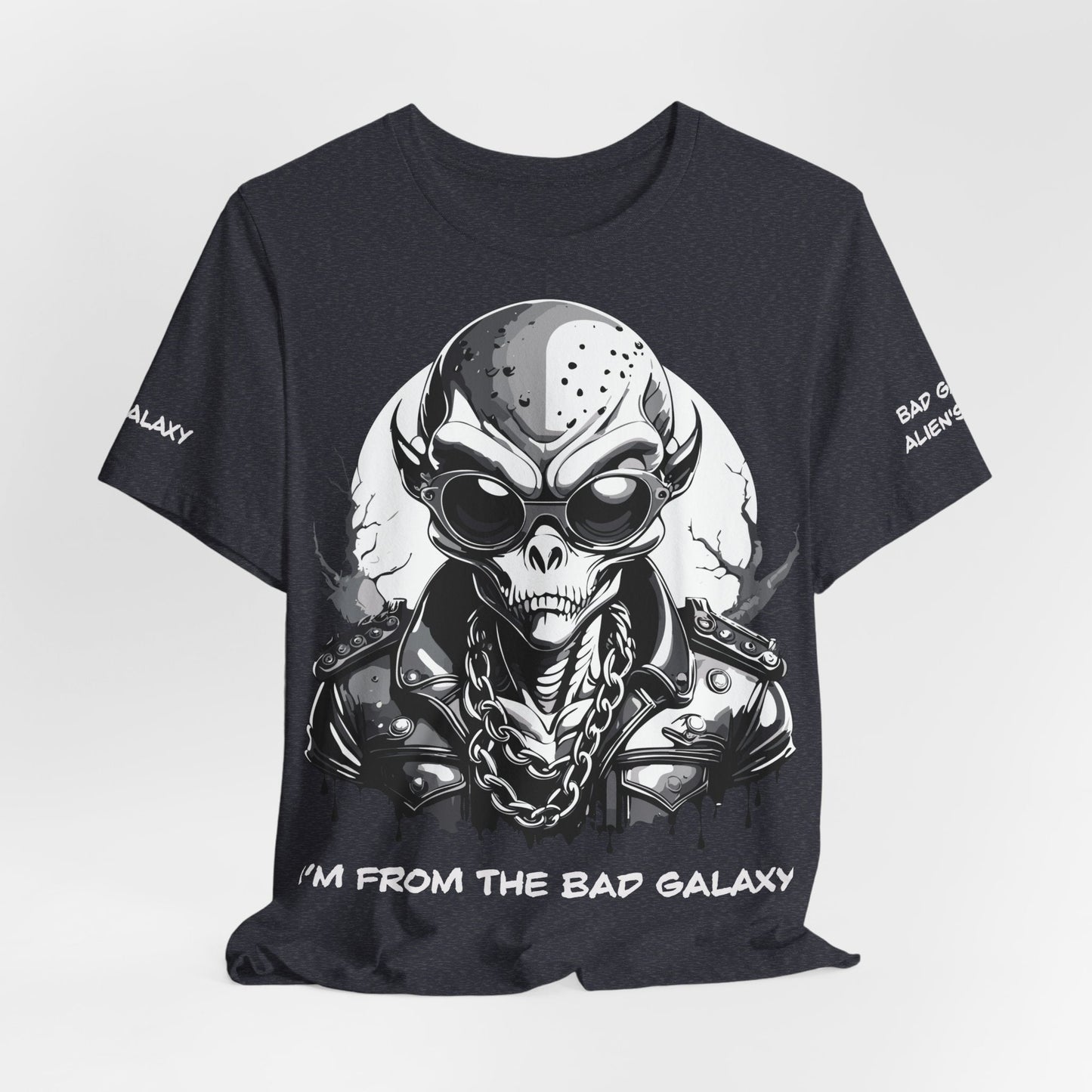 Alien Tee Shirt From Bad Galaxy 100 Percent Cotton Made to Order Eco Friendly Non Toxic Inks