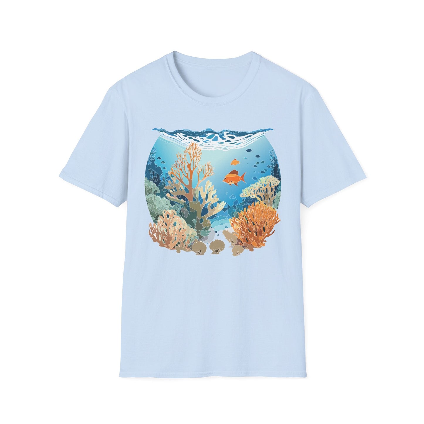 Ocean Tee Shirt Unisex Gildan Softstyle Cotton Tee Shirt 64000 Lightweight Breathable Comfort