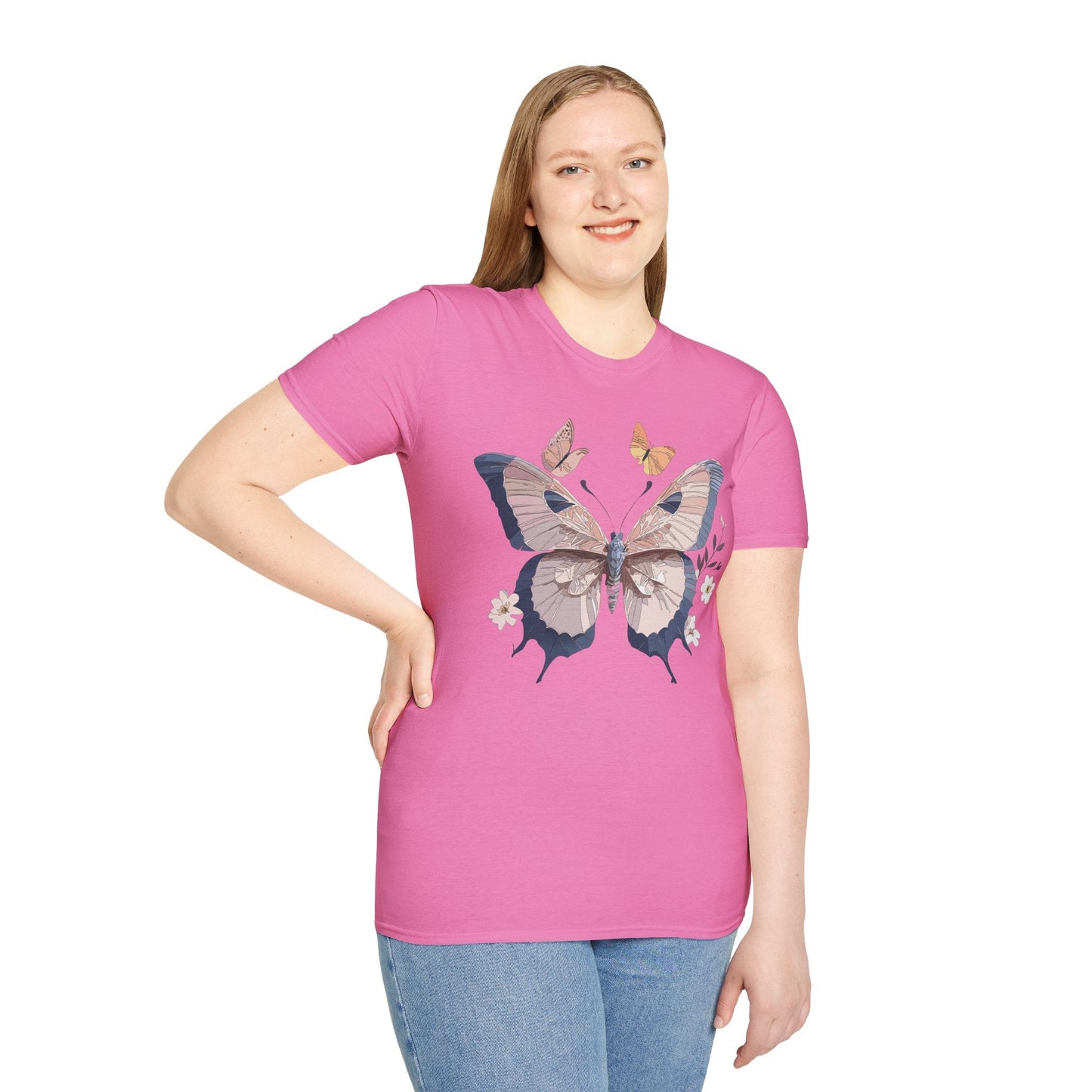 Butterfly Shirt Unisex T Shirt Monarch Print Gildan Softstyle 64000 Cotton Tee Quality