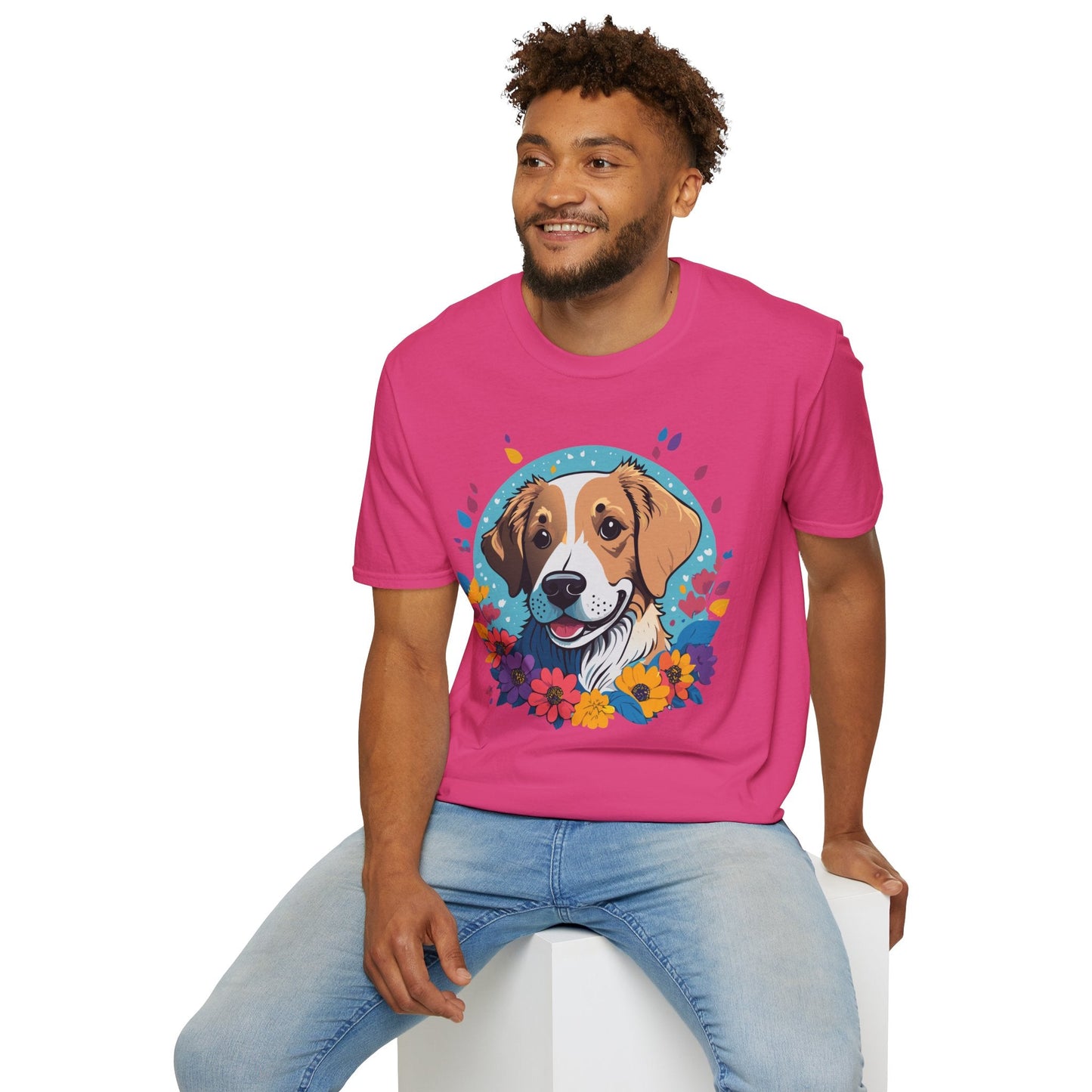 Unisex Dog Shirt Animal Print Tee Gildan Softstyle 64000 Cotton