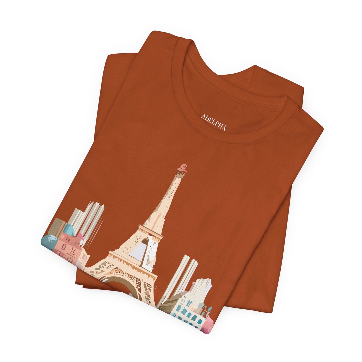 Paris Tourist Shirt Graphic Tee Unisex Jersey Short Sleeve Art Design By Adelpha Vintage Inspired