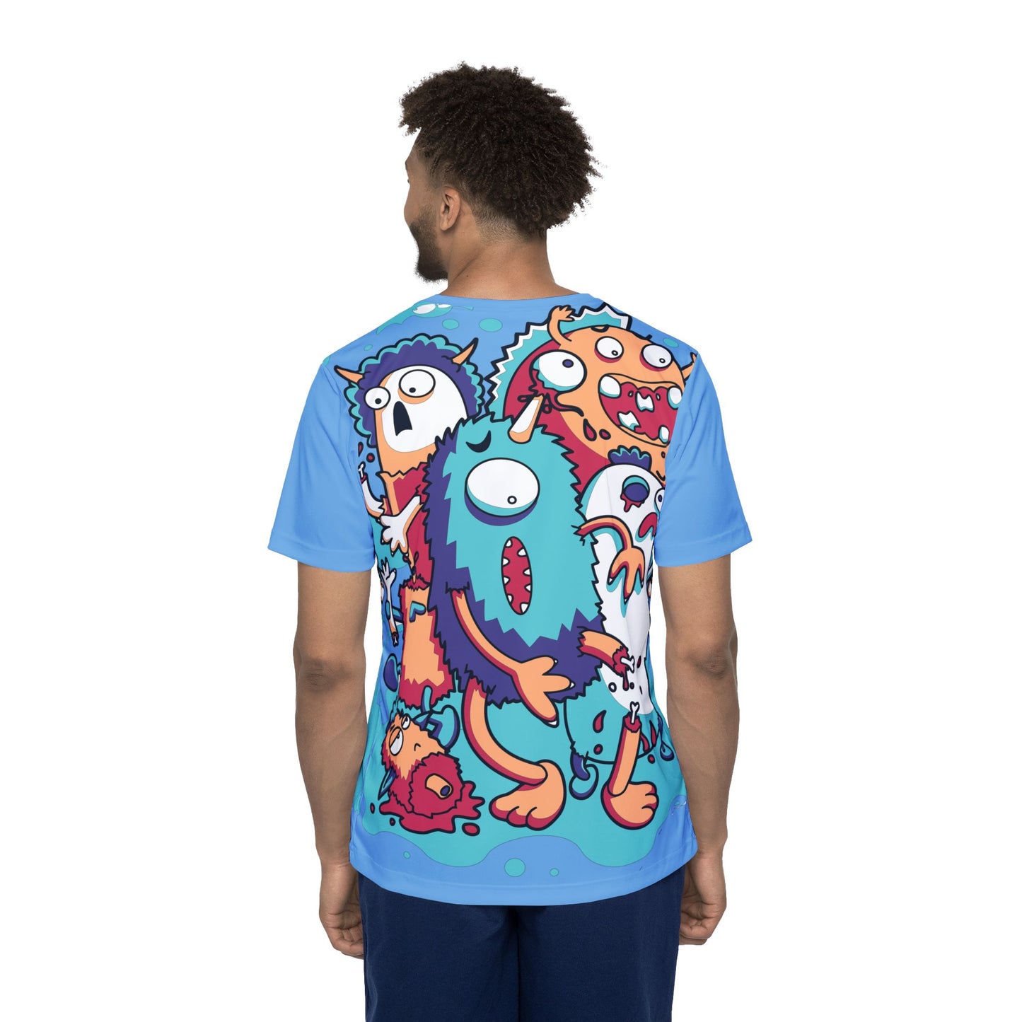 Be12 Fun Graphic T-Shirt, Art Design Poly Shirt, All Over Print Graphic Tee, Funny Print T-Shirt, Funny Cartoon Tee