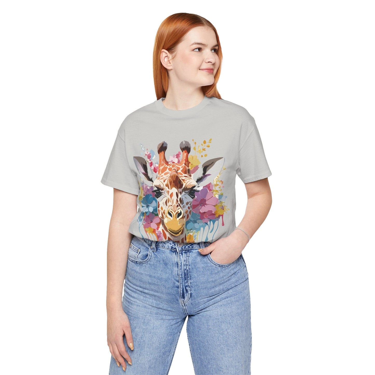 Adelpha Giraffe Graphic Tee Unisex Vintage Inspired Artwork Jersey Short Sleeve
