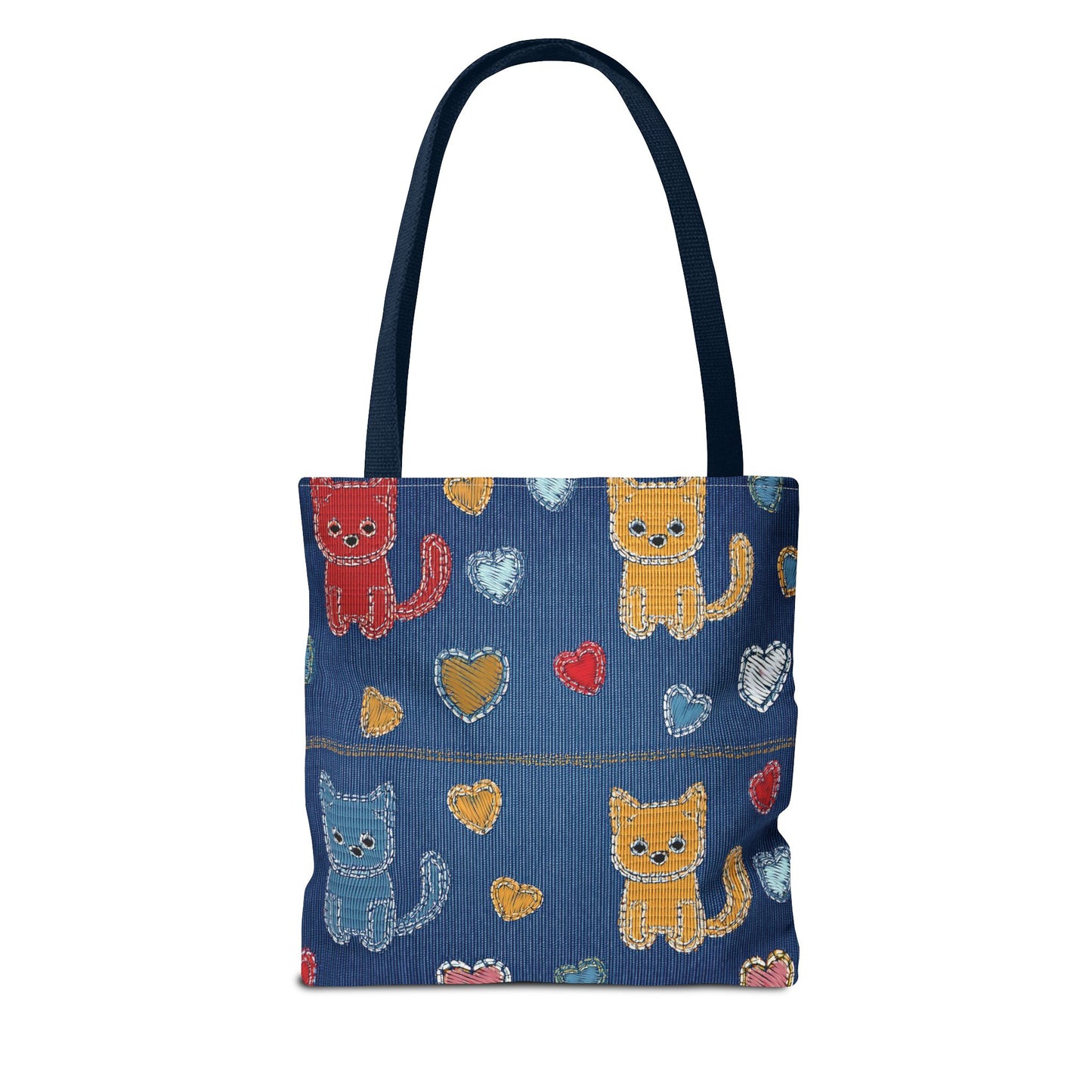 Love Day Graphic Design Denim Fabric Imitation Print Unisex Canvas Bag POLY 3 Sizes Tote Bag 201-4