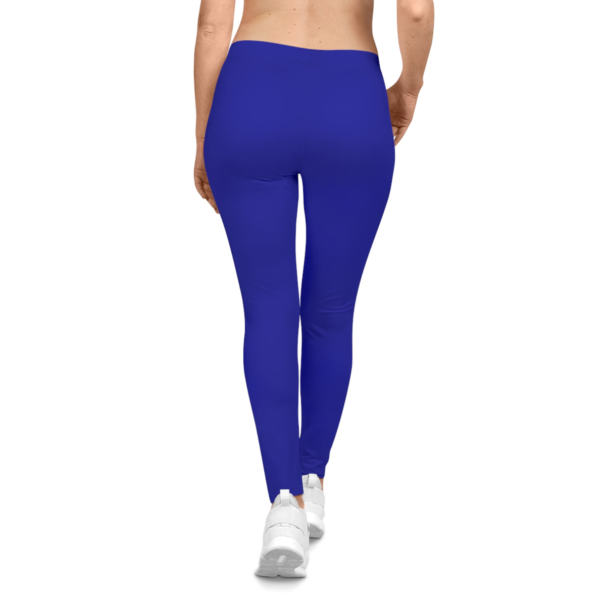 Navy Electric Blue Color Women's Poly-Span Casual Leggings XS-2XL