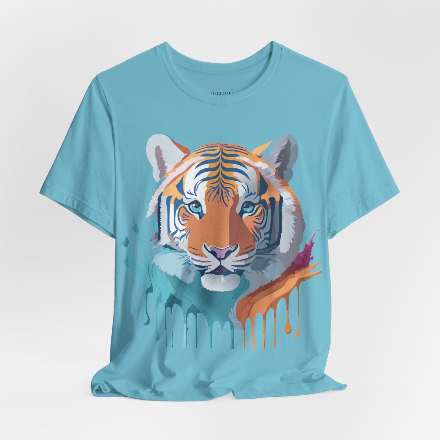 Tiger Graphic Tee Unisex Short Sleeve Shirt With Vintage Inspired Adelpha Artwork