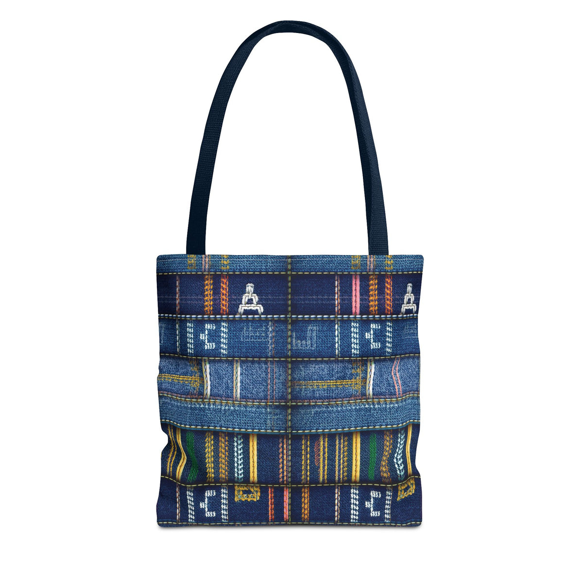 Denim Fabric Imitation Print Unisex Canvas Bag Poly Spun 3 Sizes Tote Bag 187
