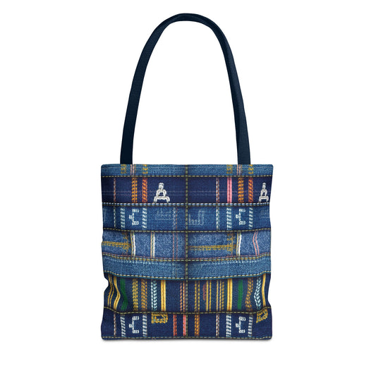 Denim Fabric Imitation Print Unisex Canvas Bag Poly Spun 3 Sizes Tote Bag 187