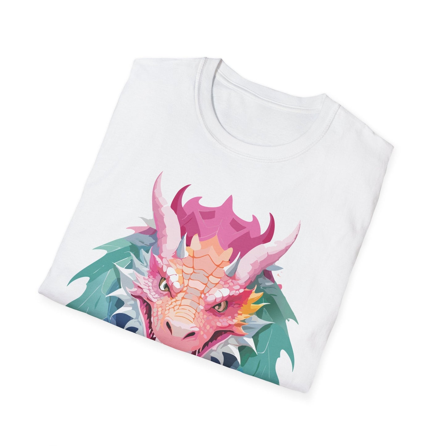Dragon T Shirt Unisex Softstyle Cotton Tee With Animal Art Design Graphic Print Artwork