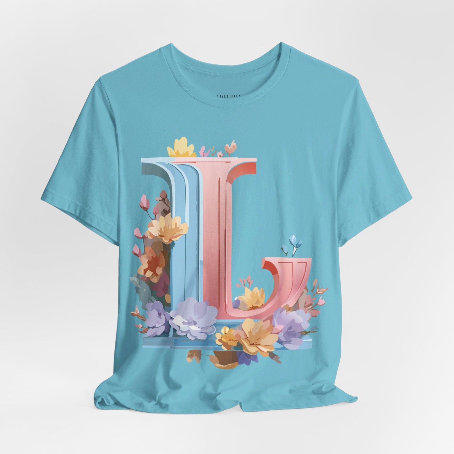 Letter L Shirt Graphic Tee Unisex Short Sleeve Vintage Inspired Artwork Adelpha Premium