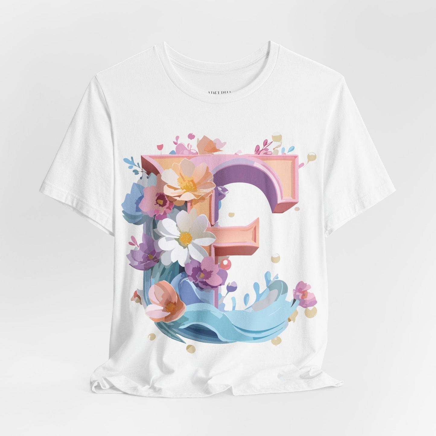 Letter E Shirt Graphic Tee Unisex Vintage Inspired Artwork By Adelpha Premium Short Sleeve