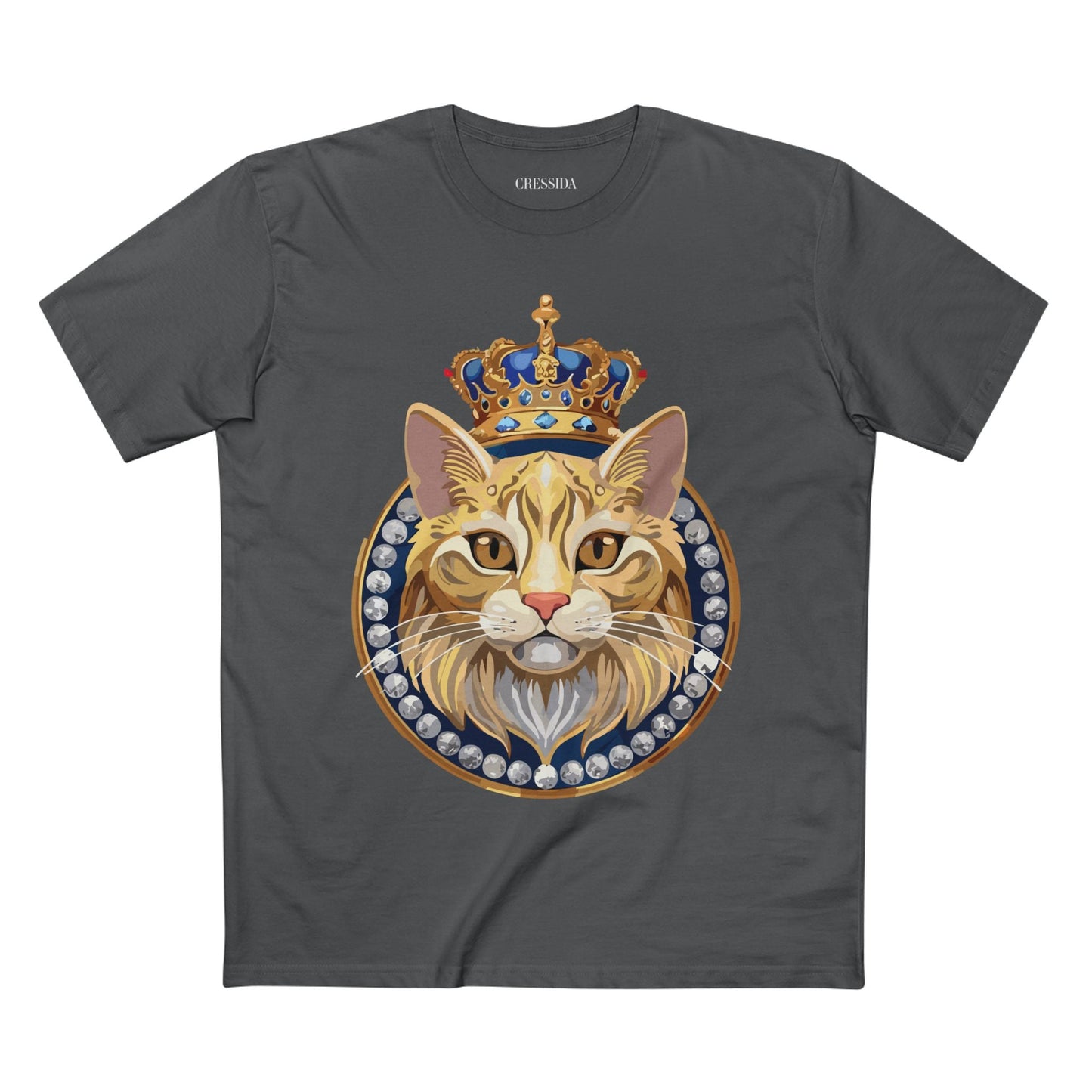 Cat Graphic Unisex 100 Cotton Tee With Unique Animal Golden Medallion Art Design 13