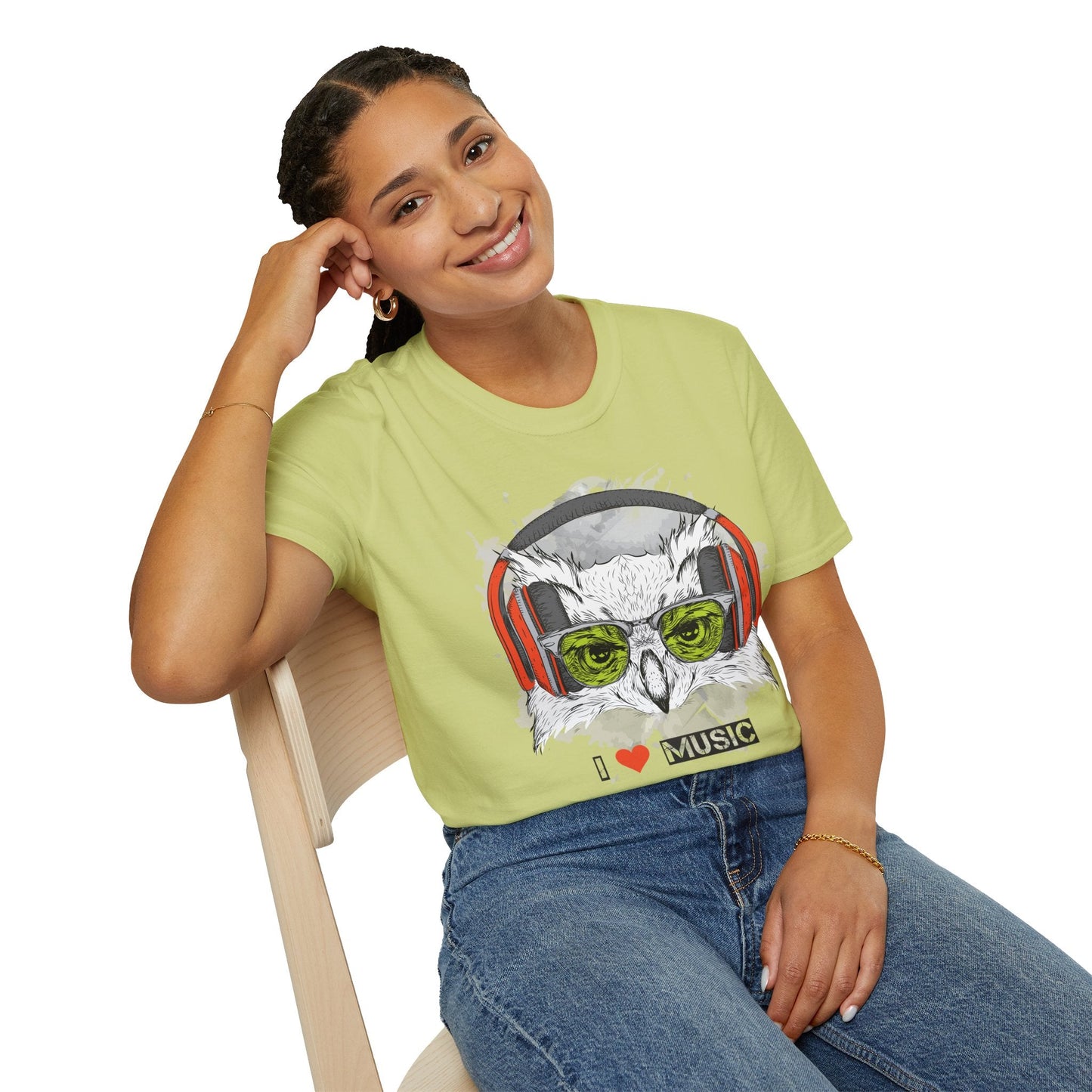 I Love Music Animals Shirt Unisex Tee With Headphones Graphic Design For Music Lovers