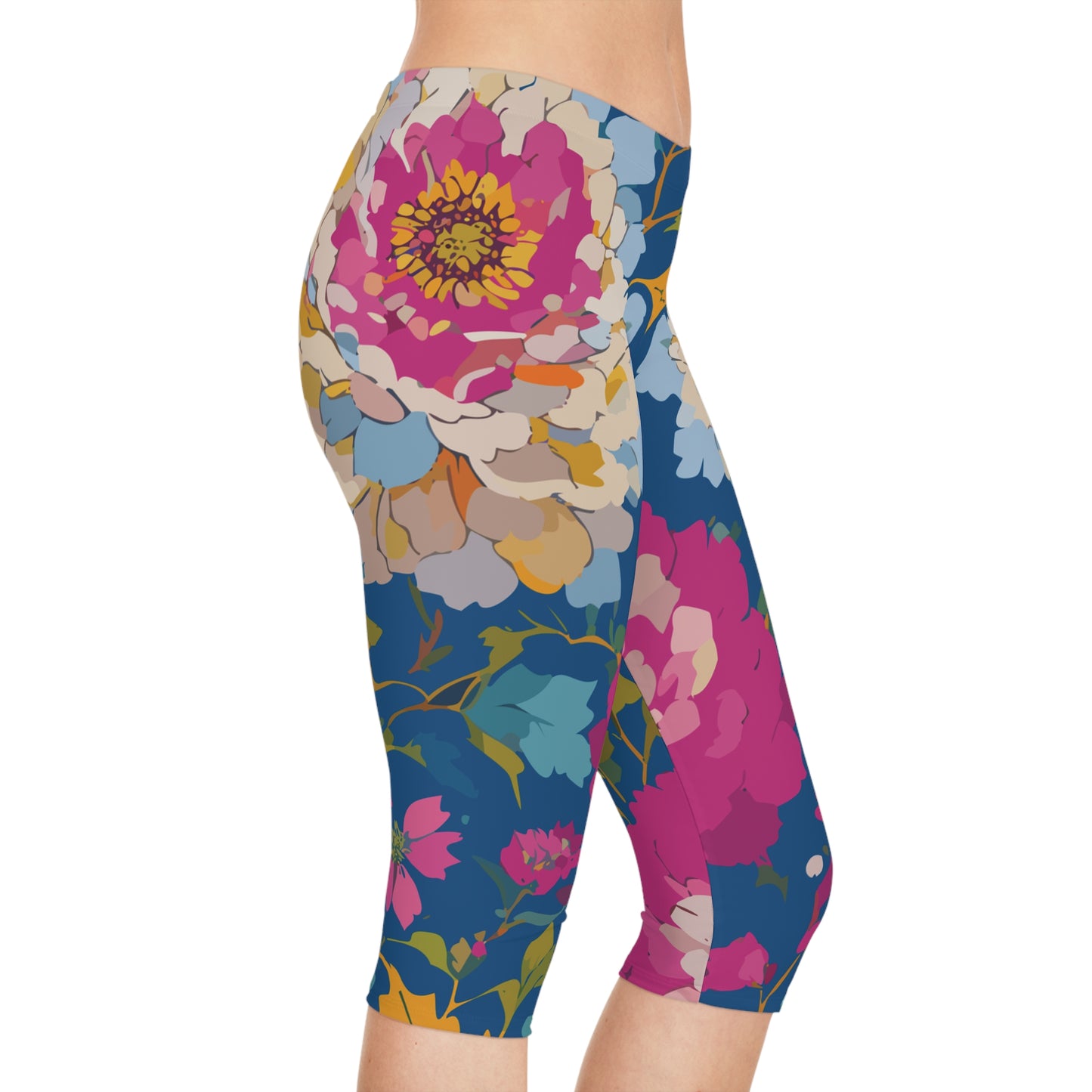 Leggings capri con estampado floral