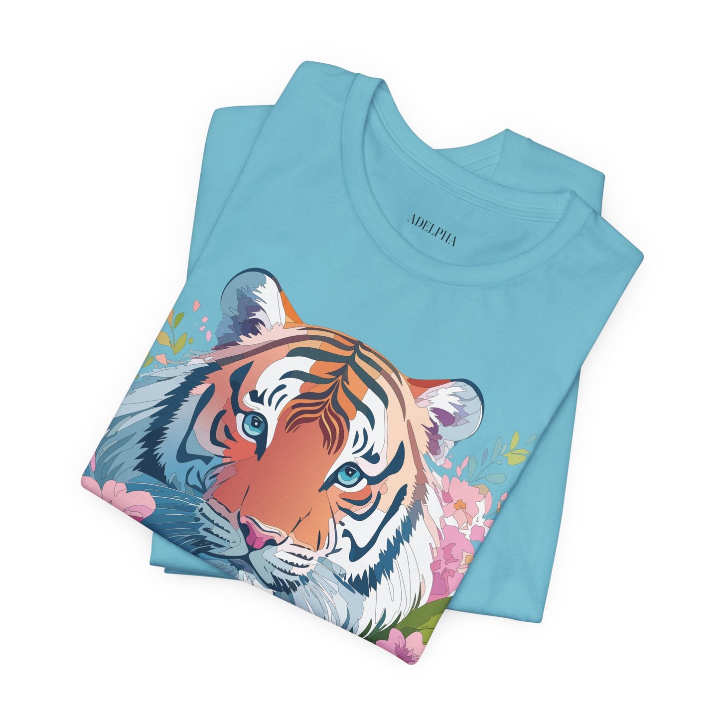 Tiger Graphic Tee Unisex Short Sleeve Jersey From Adelpha Vintage Inspired Artwork
