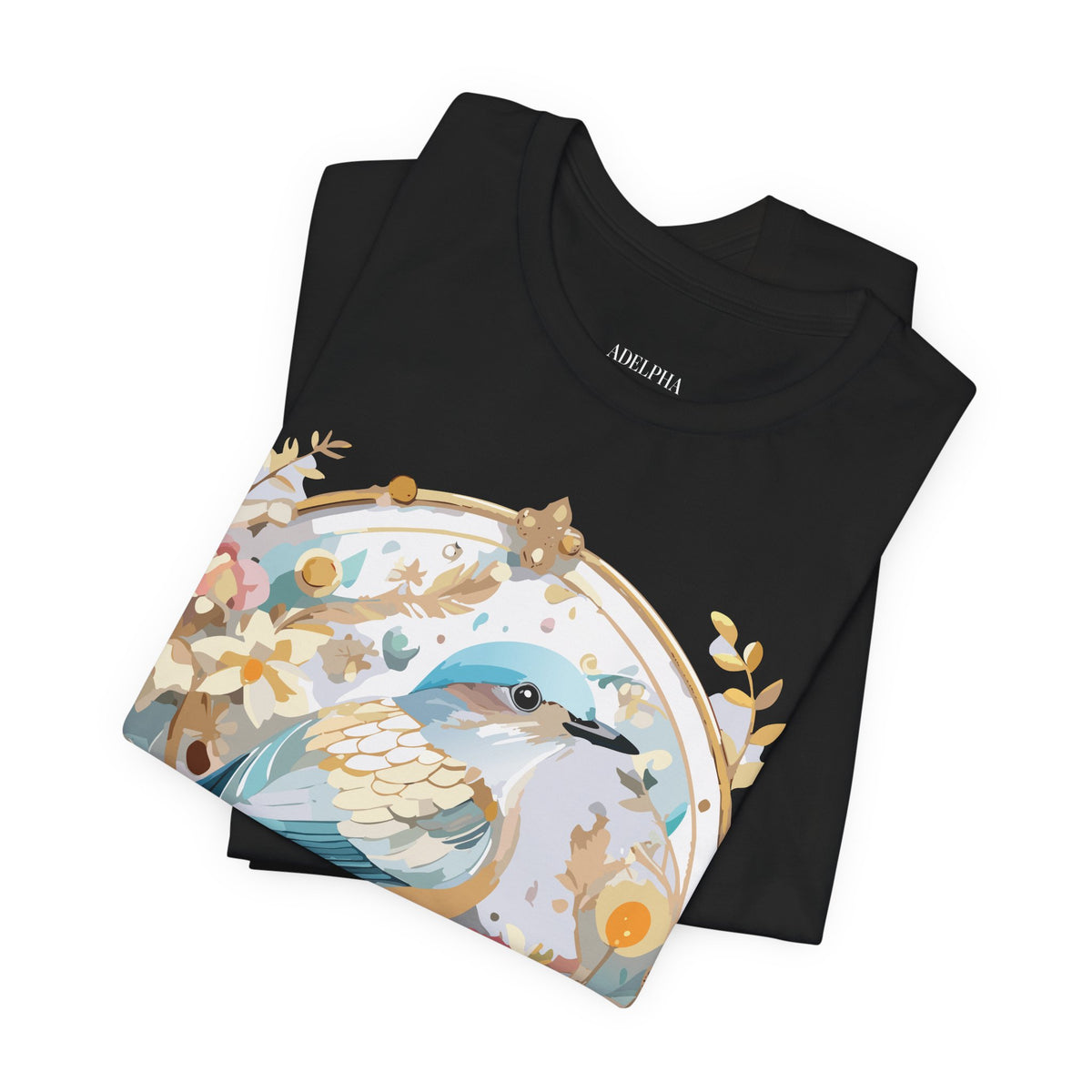 Medallion Graphic Unisex Cotton Bella+Canvas Tee with Floral Art Design m75