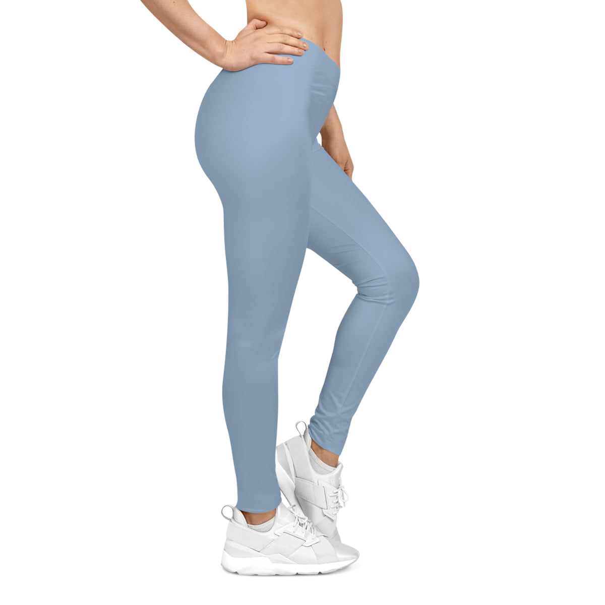 Powder Blue Color Women's Poly-Span Casual Leggings XS-2XL
