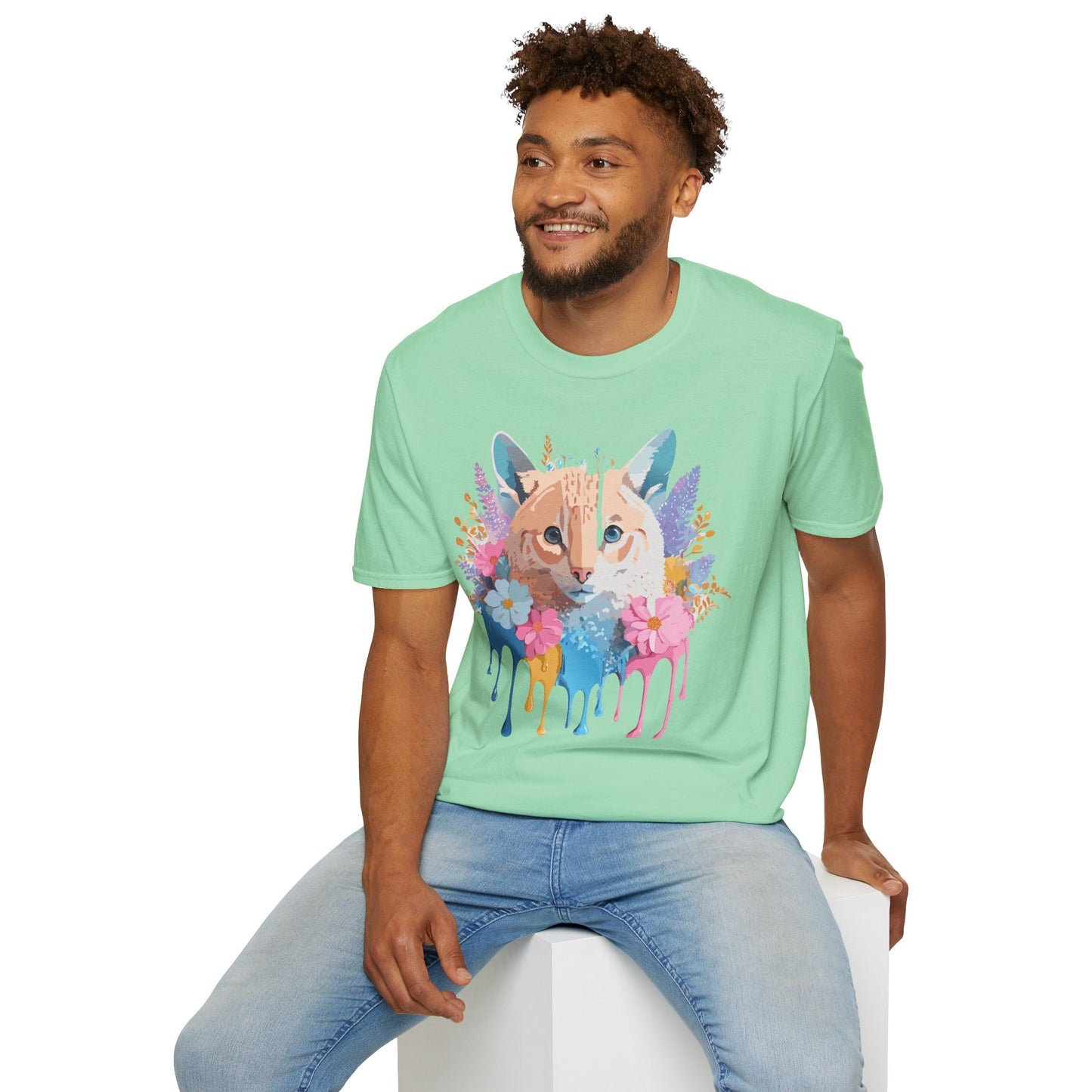 Unisex Cat Shirt Softstyle Tee 100 Percent Ring Spun Cotton Gildan 64000