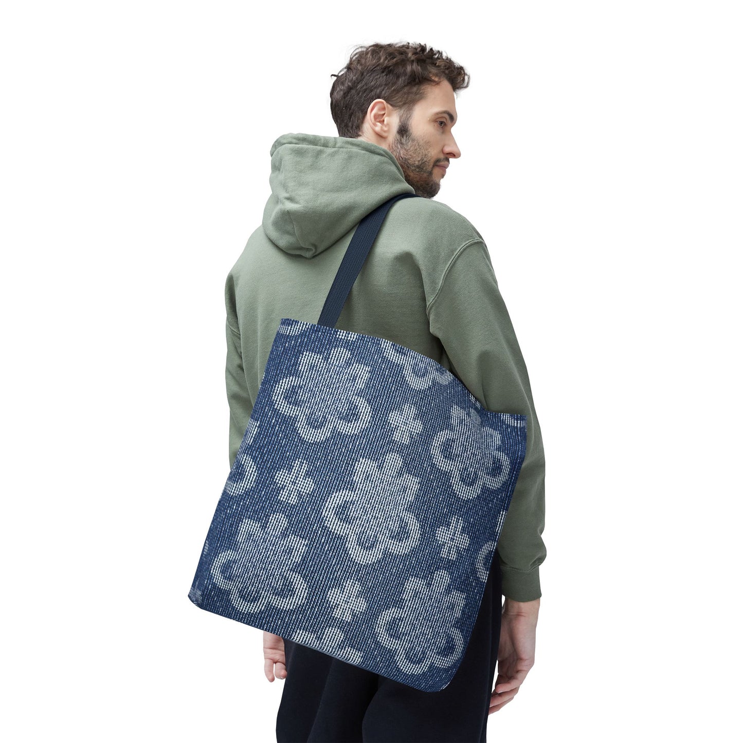Denim Fabric Imitation Print Unisex Canvas Bag Poly Spun 3 Sizes Tote Bag 108