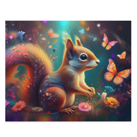 Puzzles-59 Kids Squirrel Puzzle 500-Piece | Floral Squirrel Puzzle 500-Piece, Animals Kids Puzzles Size: 16" x 20",  Ages 9+
