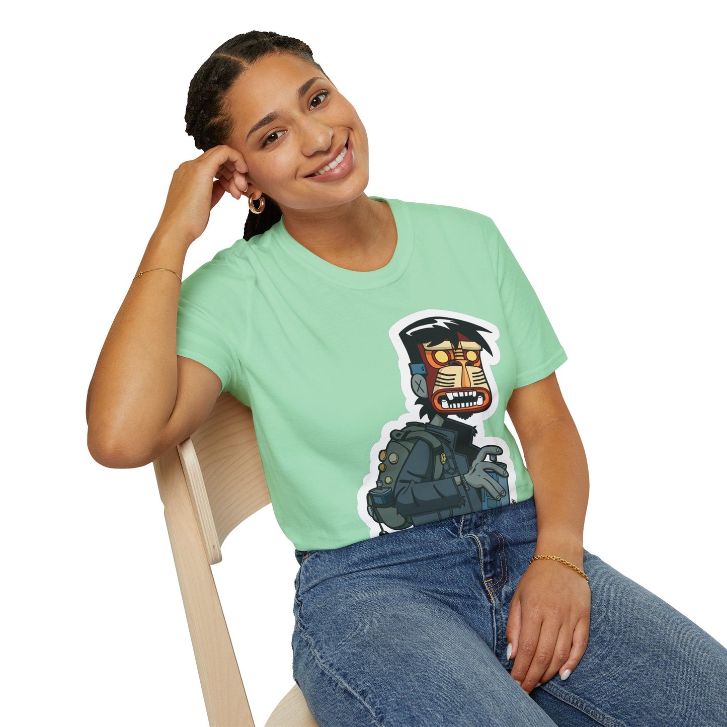 Cartoon T Shirt Animation T Shirt Funny Tee Shirt Unisex Short Sleeve Softstyle Cotton Tee 64000