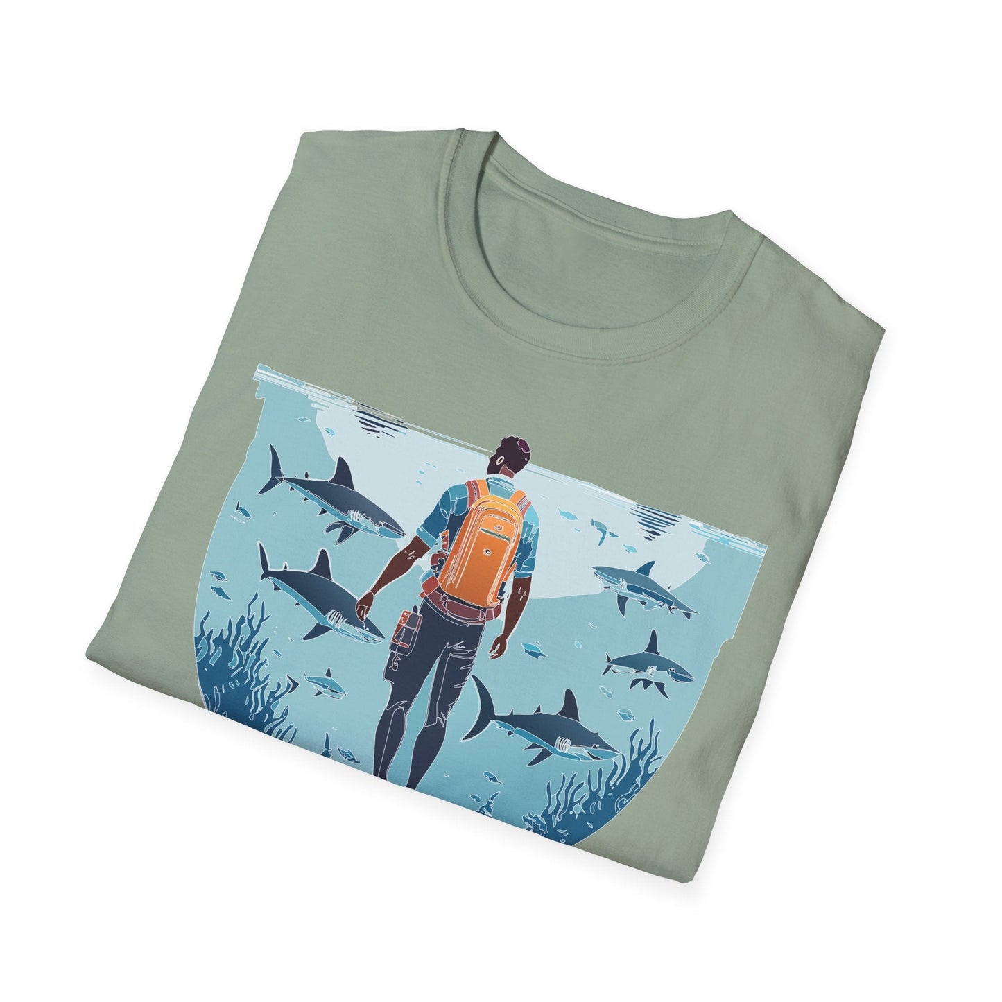 Ocean Tee Shirt Unisex Softstyle T Shirt With Ocean Art Design U Boat Theme Graphic Artwork Edition