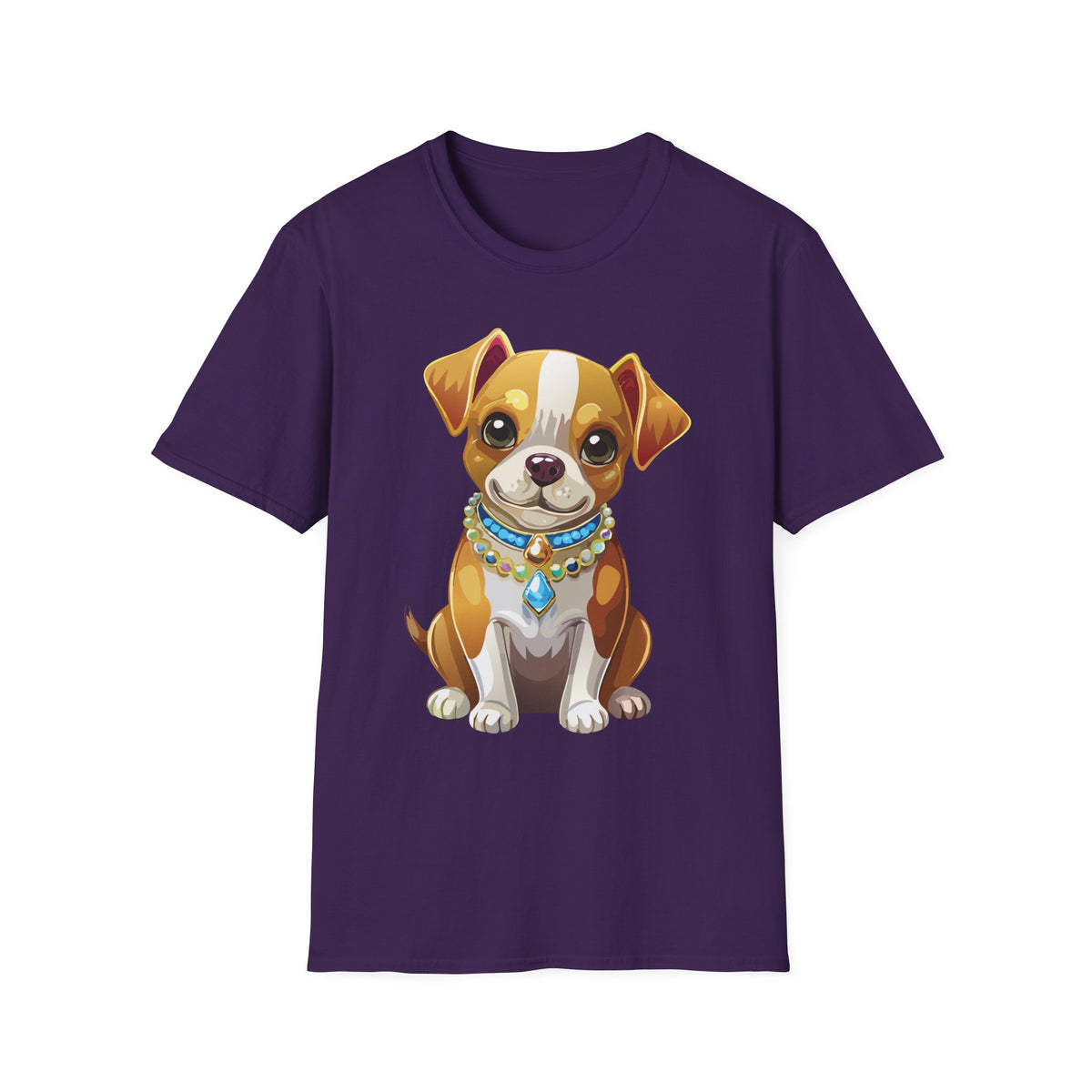 Cute Brown Puppy Illustration T-Shirt | Cartoon Dog Portrait, Pet Lover Tee