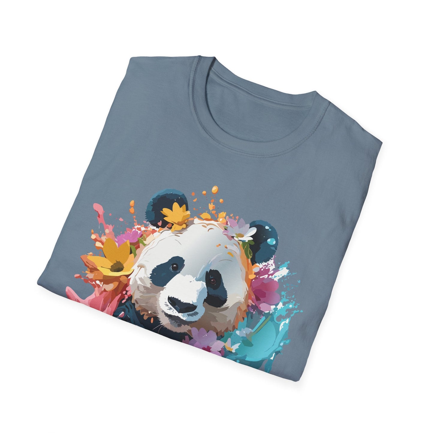 Unisex Panda Shirt Softstyle Tee 100 Percent Ring Spun Cotton Casual Animal Print