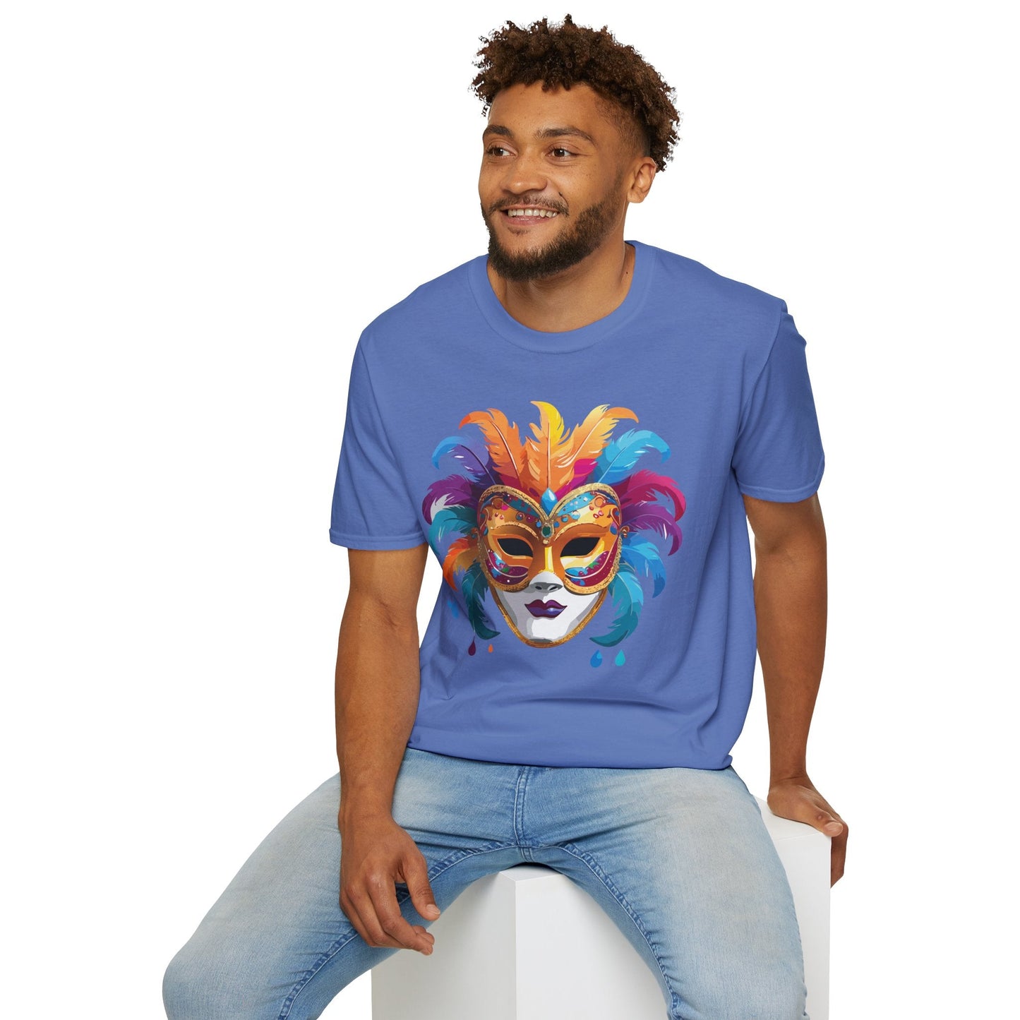 Mask Graphic Unisex Cotton Masquerade Design Artwork Tee 28