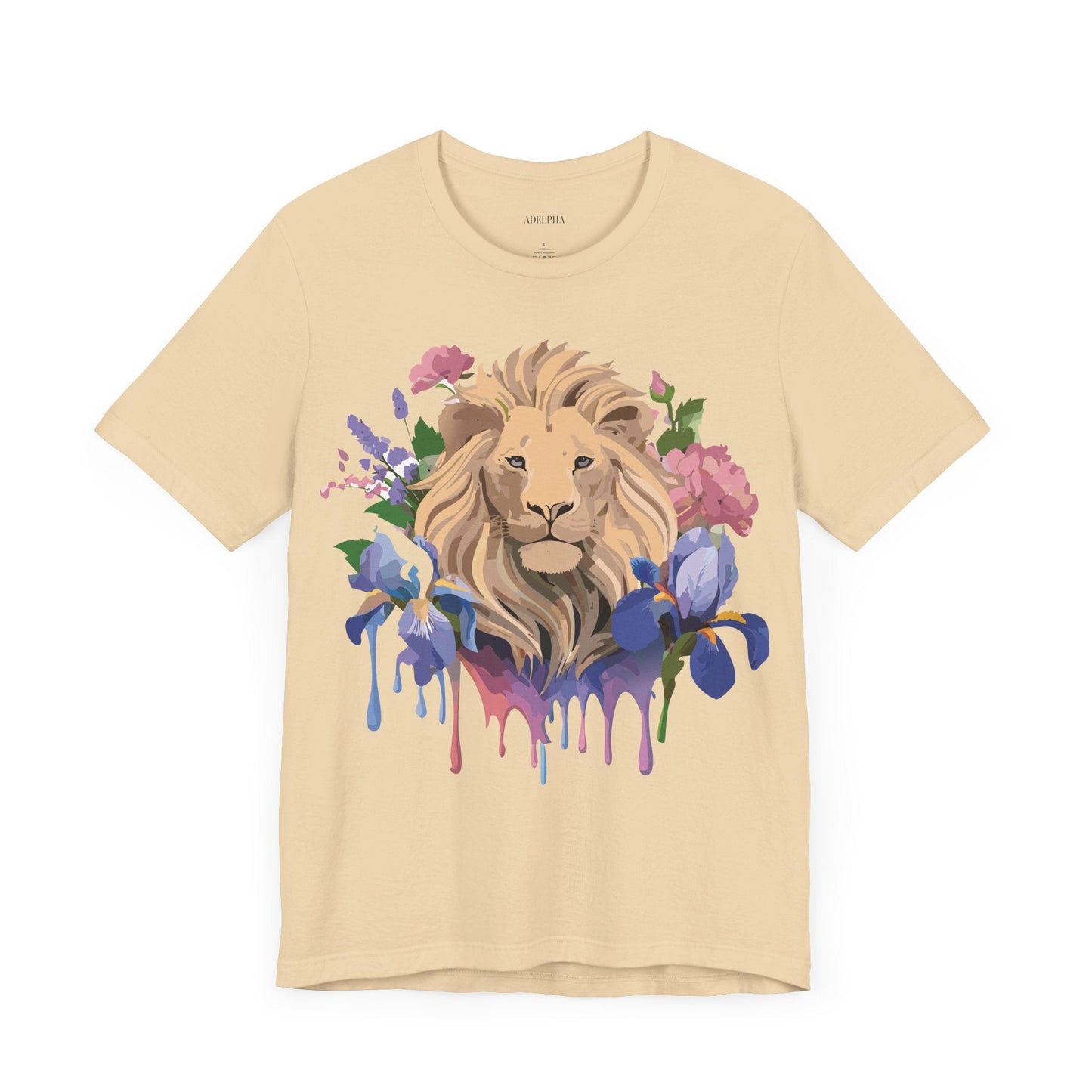 Adelpha Lion Shirt Unisex Graphic Tee Short Sleeve Vintage Style Lion Design Artwork