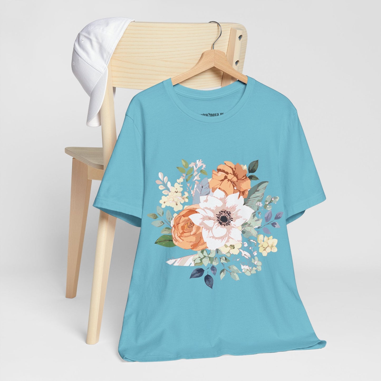 Unisex Floral Shirt Jersey Short Sleeve Tee Lightweight Breathable Flowers Collection Retro2Nova
