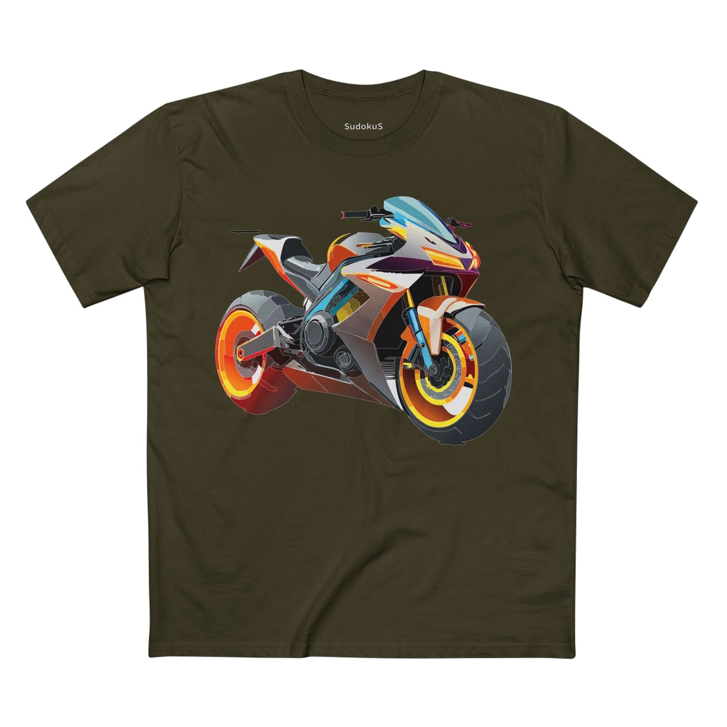 Moto Bike Graphic Unisex 100 Cotton Staple Tee 24
