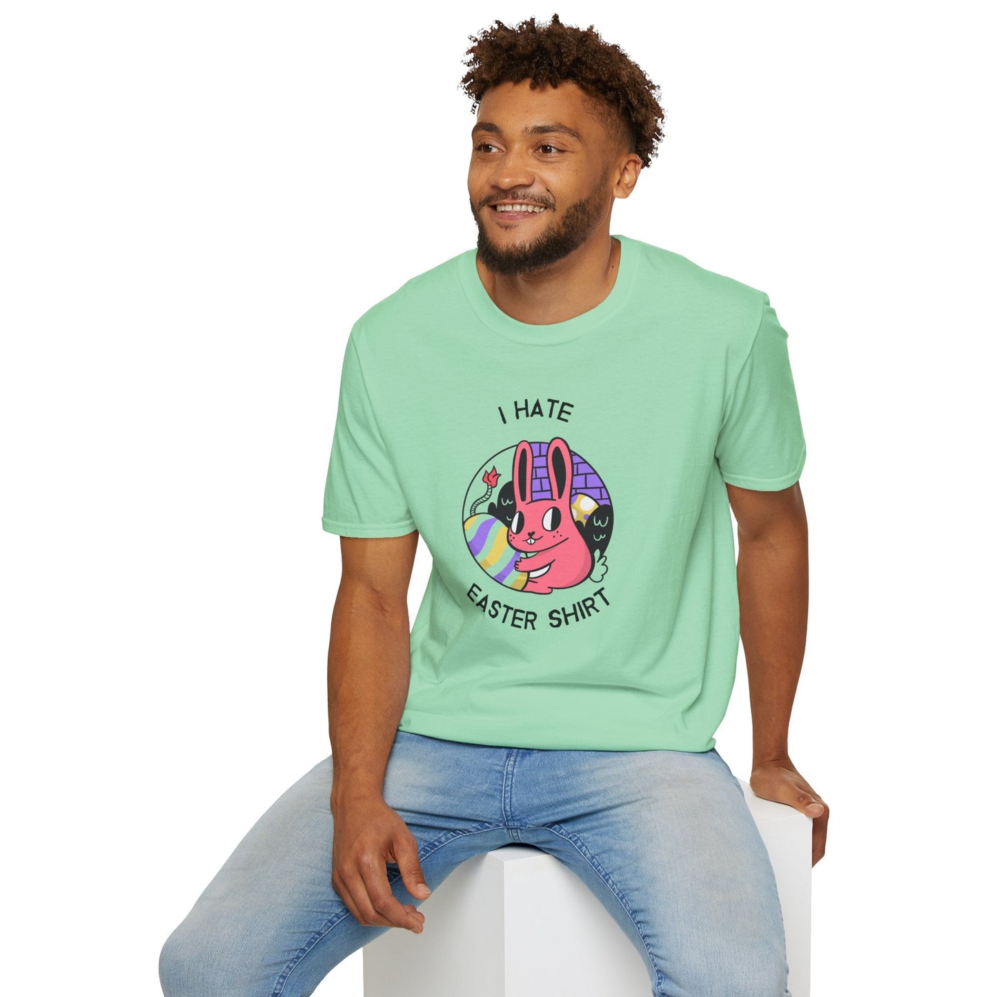 Funny Easter T Shirt Unisex Gildan Softstyle 64000 Easter Design Tee With Signature Print