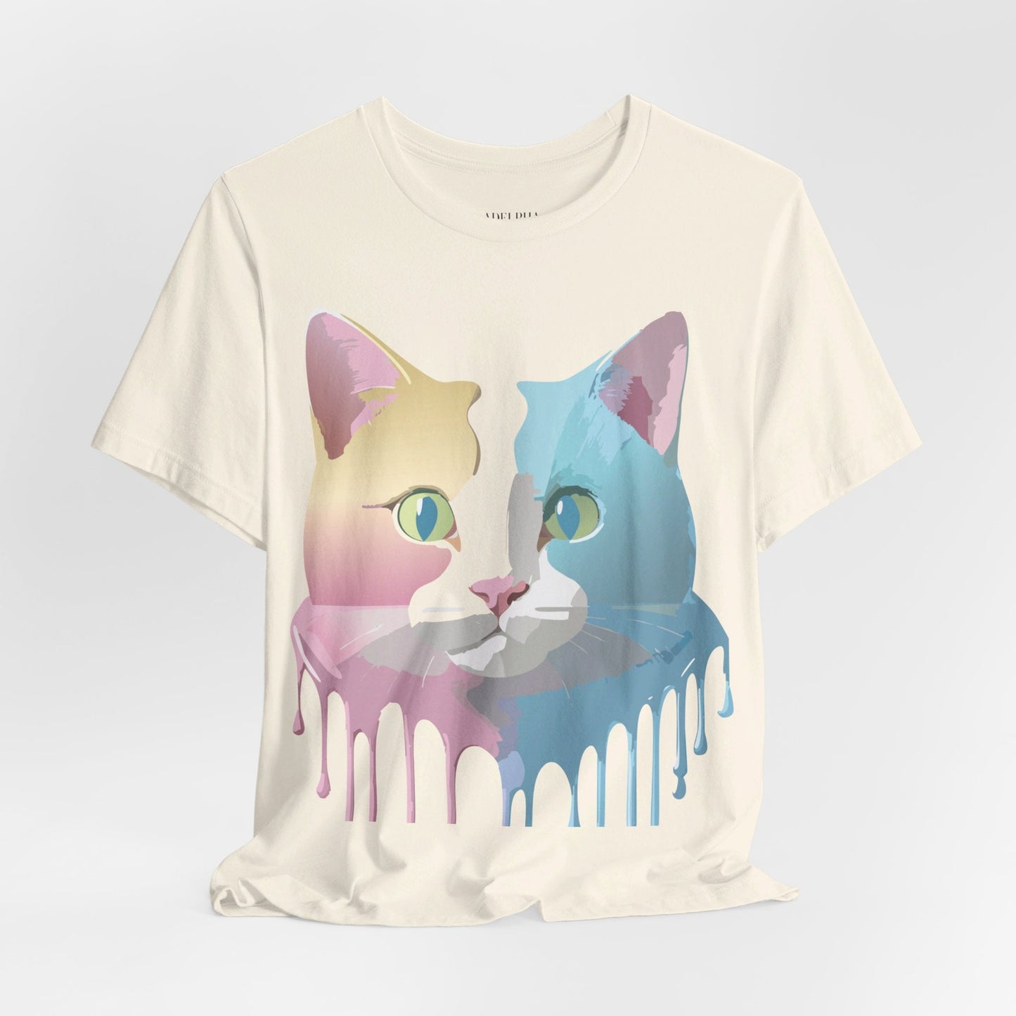 Cat Graphic Tee Unisex Short Sleeve Shirt Vintage Style Adelpha