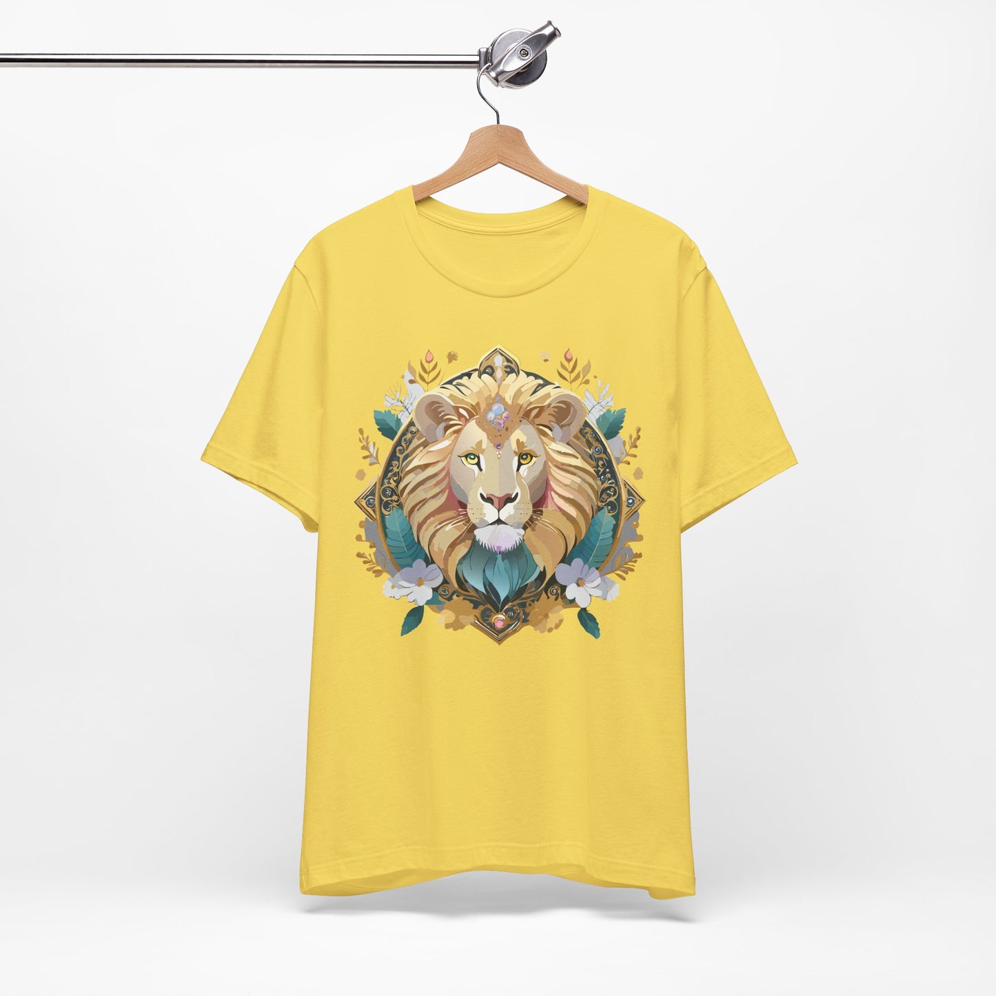 Unisex Lion Graphic Tee, Animal Shirt, Tee Shirt with Lion, Medallion T-Shirt, Animal Medallion Tees 2