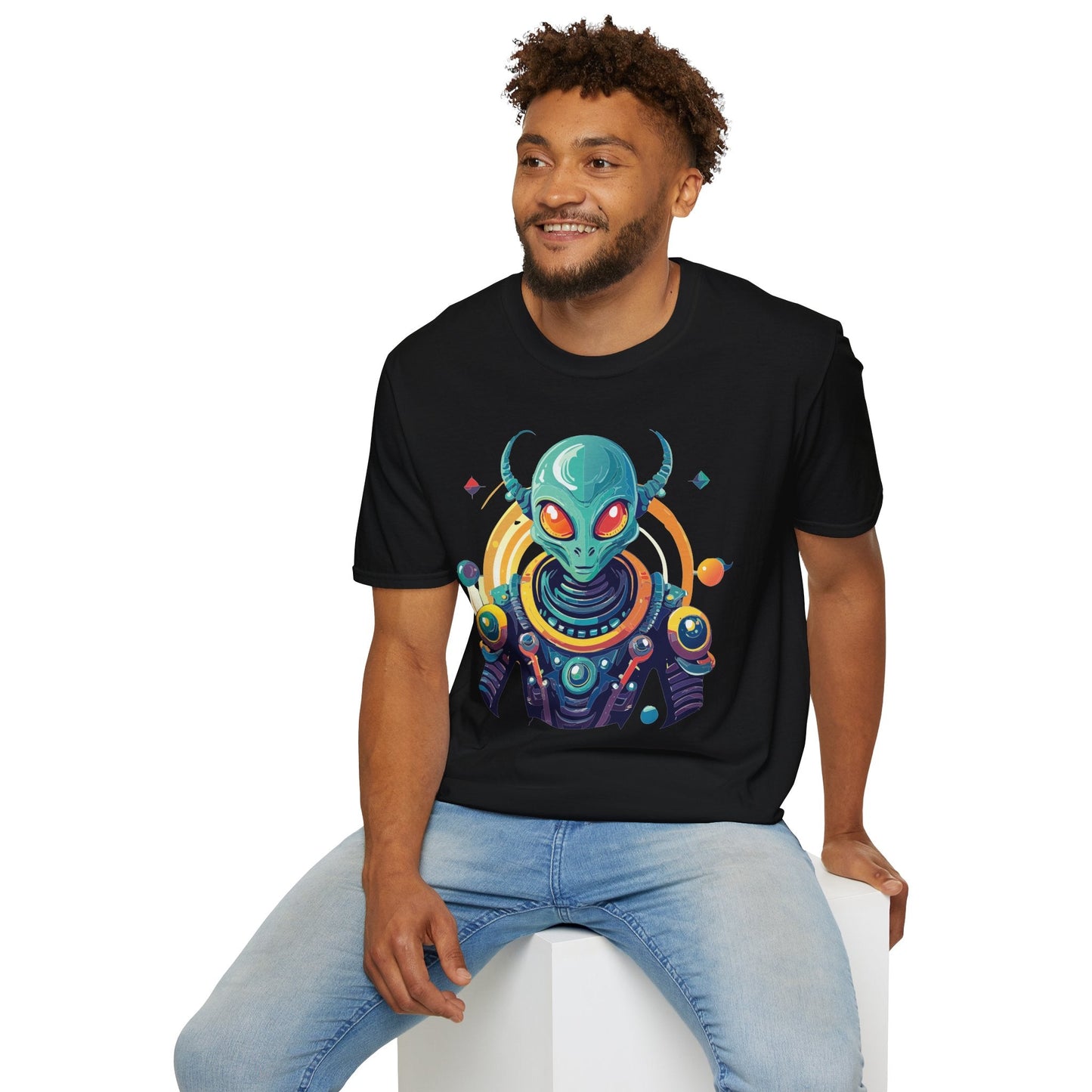 Alien Graphic Unisex Cotton Softstyle UFO Artwork Tee 2