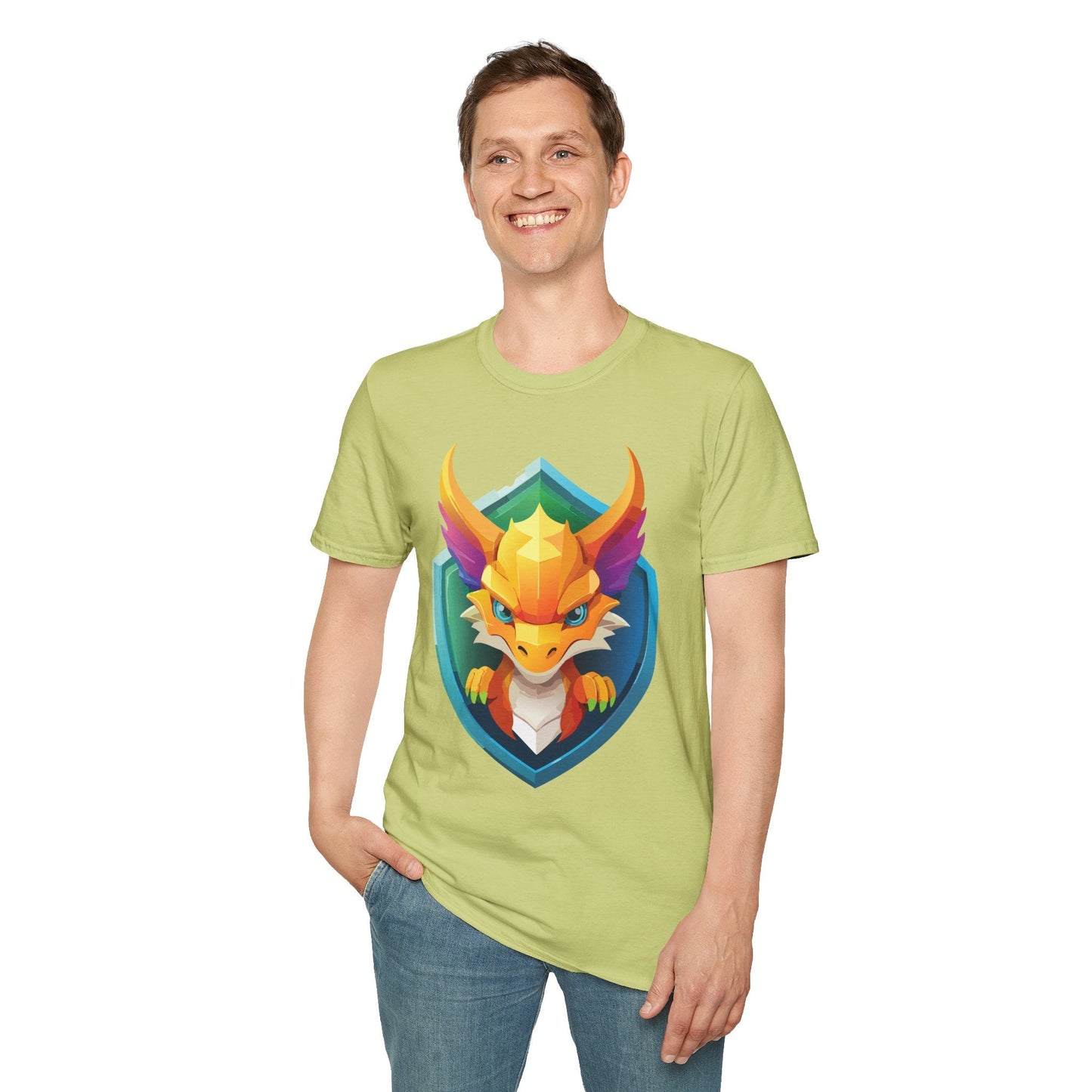 Dragon T Shirt Unisex Dragon Graphic Tee With Animal Design Soft Cotton Gildan Softstyle 64000