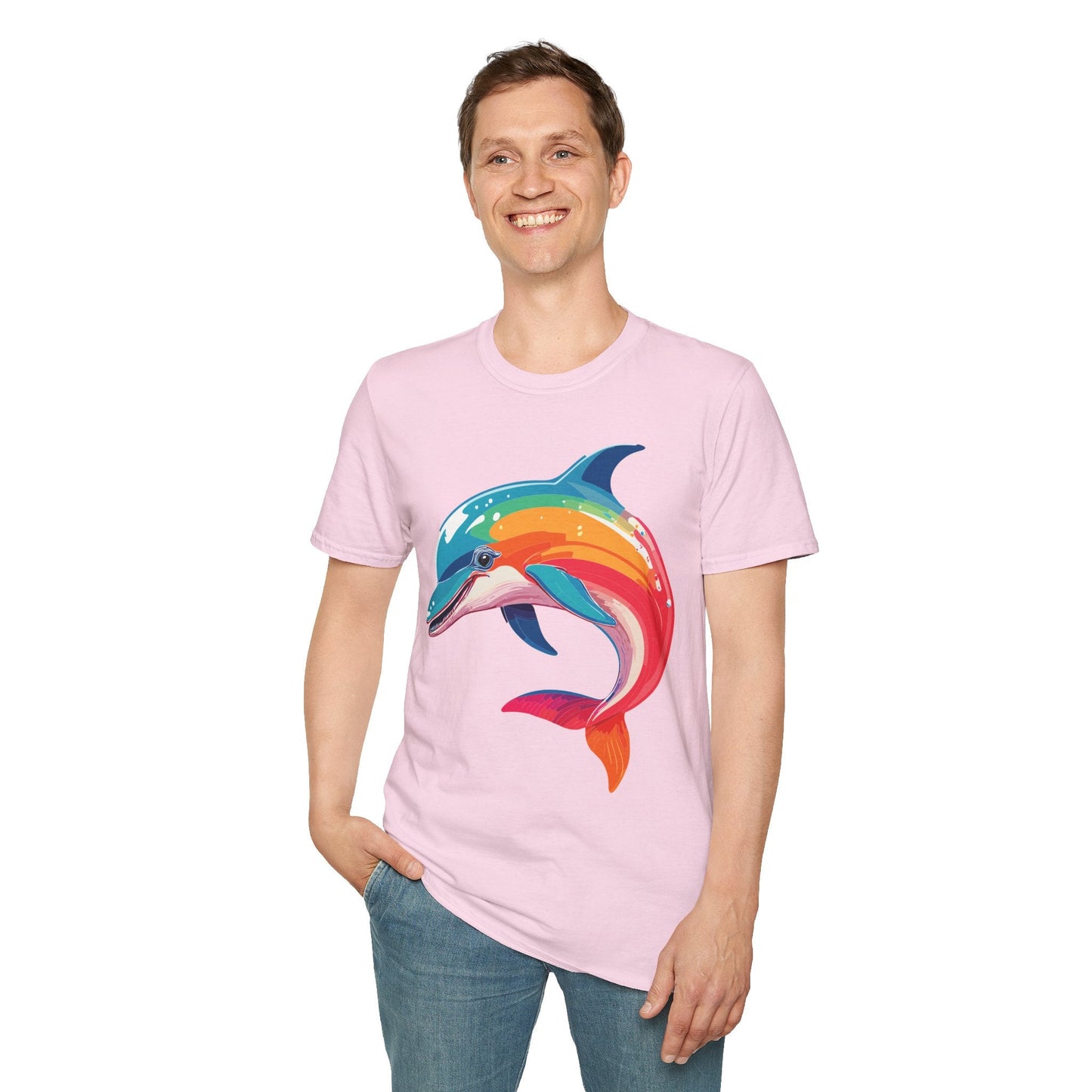Dolphin Shirt For Unisex 100 Percent Ring Spun Cotton Gildan Softstyle 64000 Short Sleeve Tee