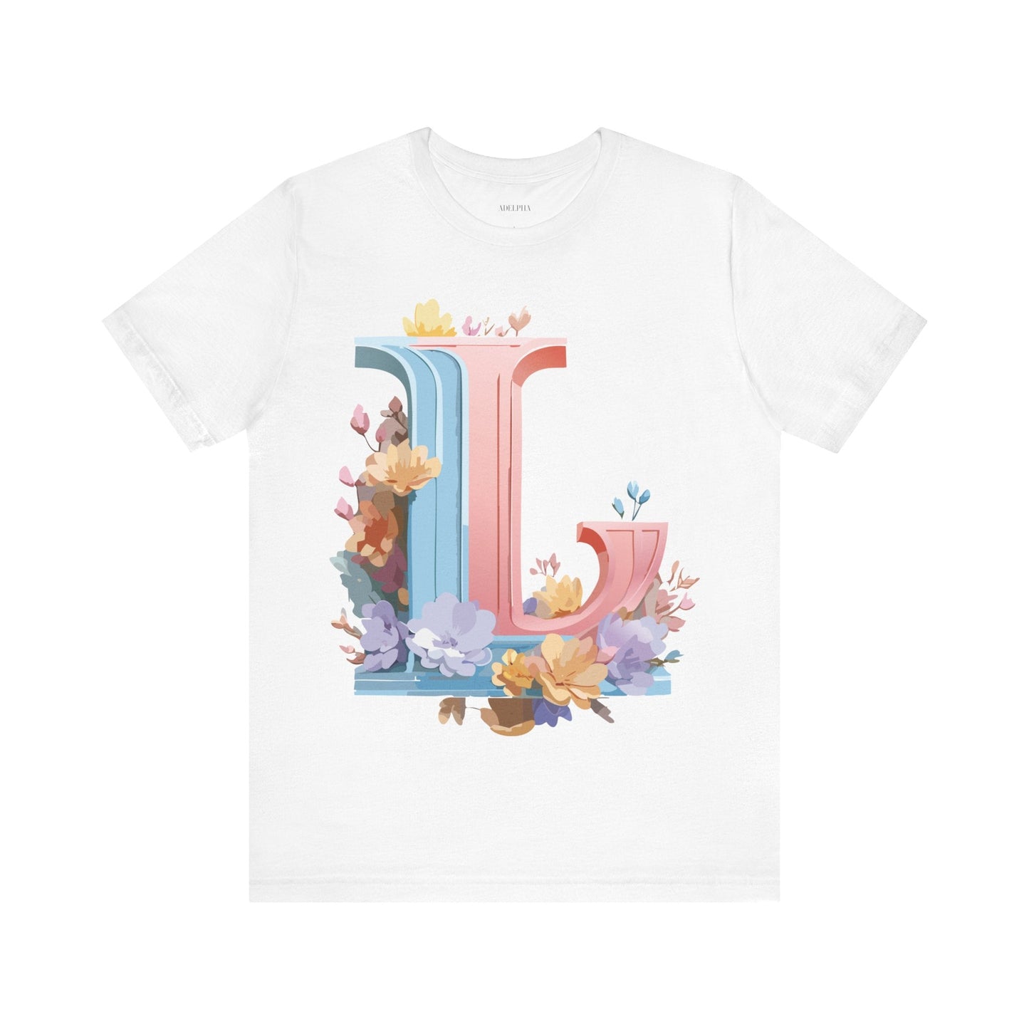 Letter L Shirt Graphic Tee Unisex Short Sleeve Vintage Inspired Artwork Adelpha Premium