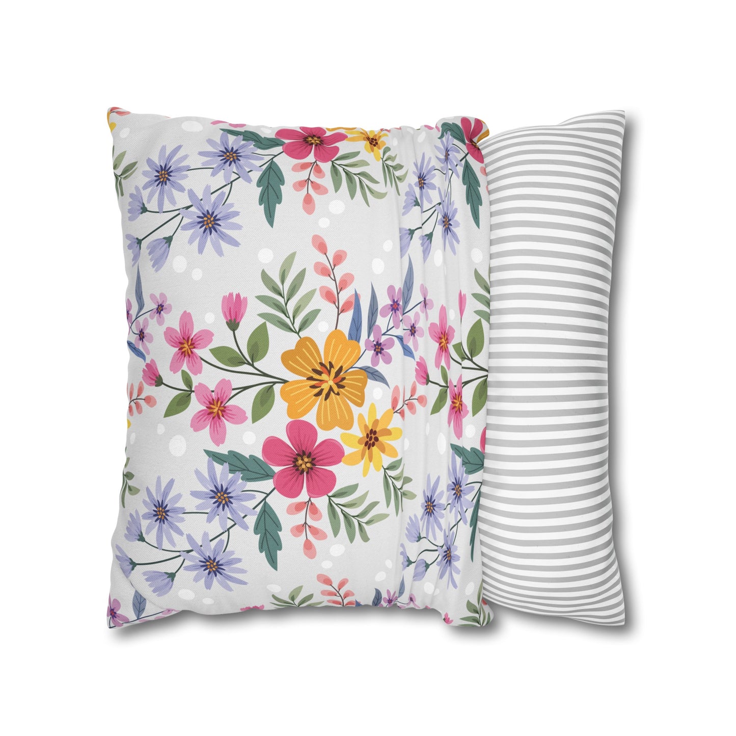 Funda de almohada de poliéster con diseño floral