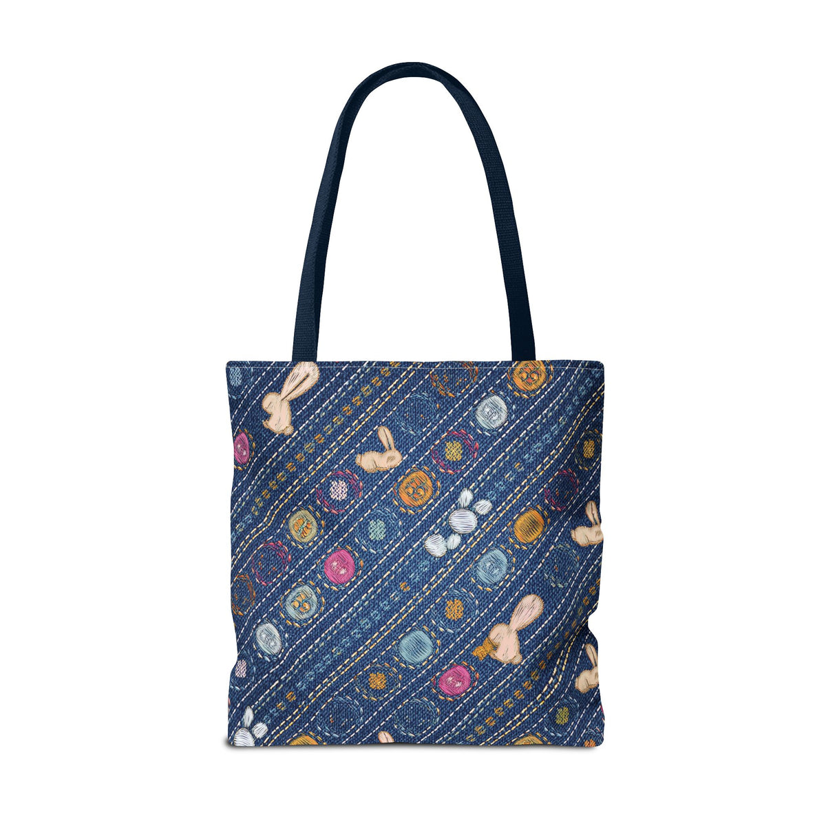 Easter Graphic Design Denim Fabric Imitation Print Unisex Canvas Bag Poly Spun 3 Sizes Tote Bag 204-11